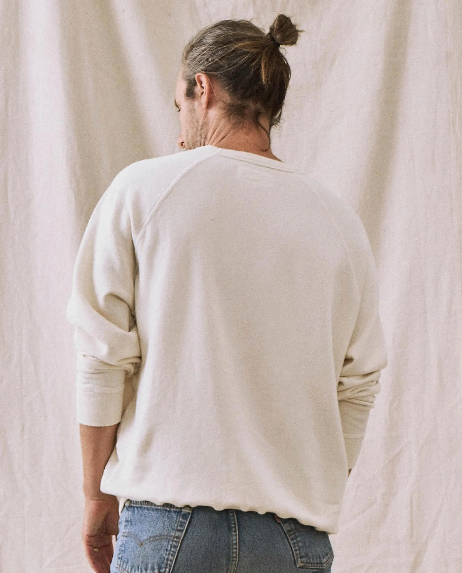 The Men's College Sweatshirt. -- Washed White with Hanukkah Graphic sold by THE GREAT. product image thumbnail 3