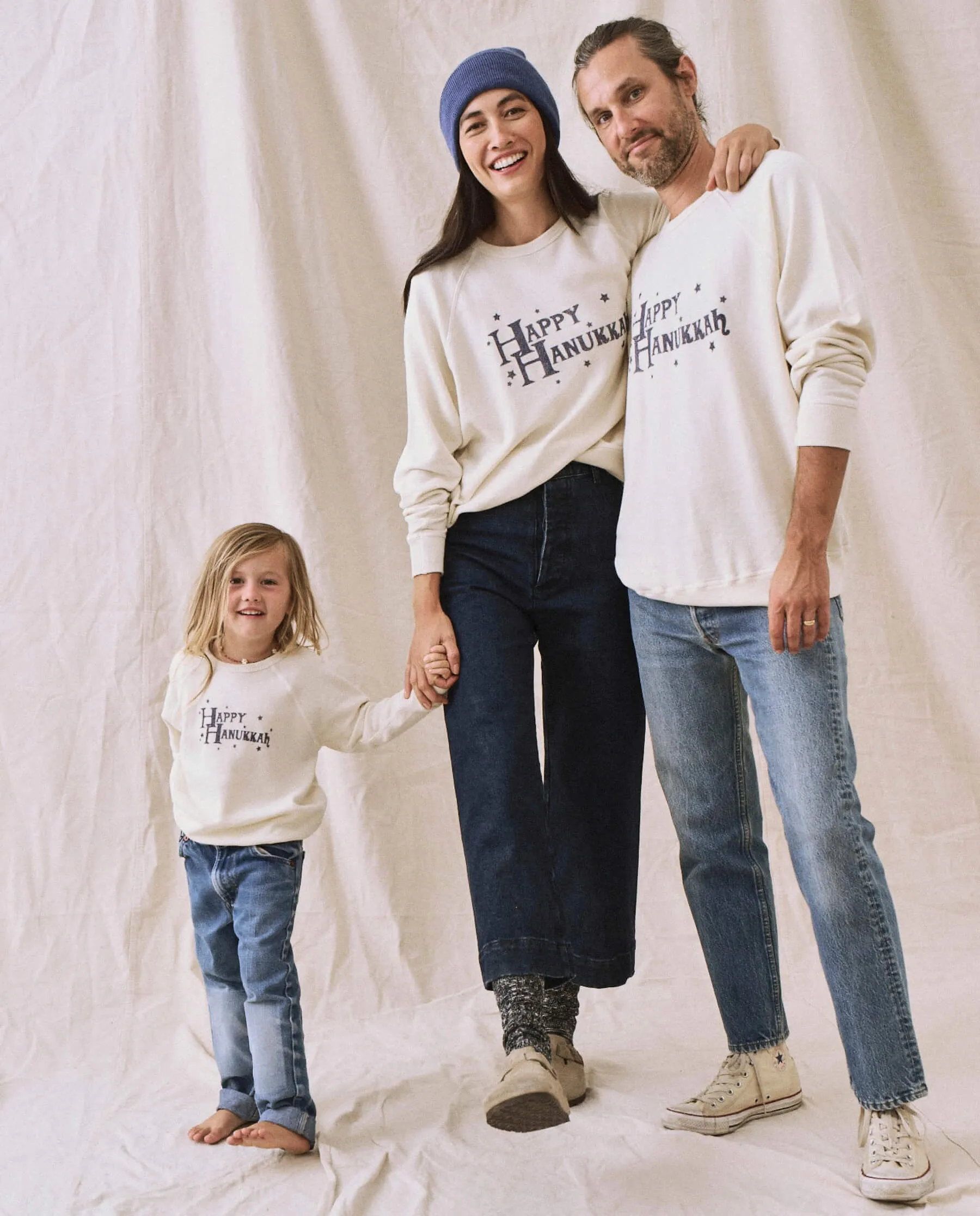 The Men's College Sweatshirt. -- Washed White with Hanukkah Graphic sold by THE GREAT. product image thumbnail 2