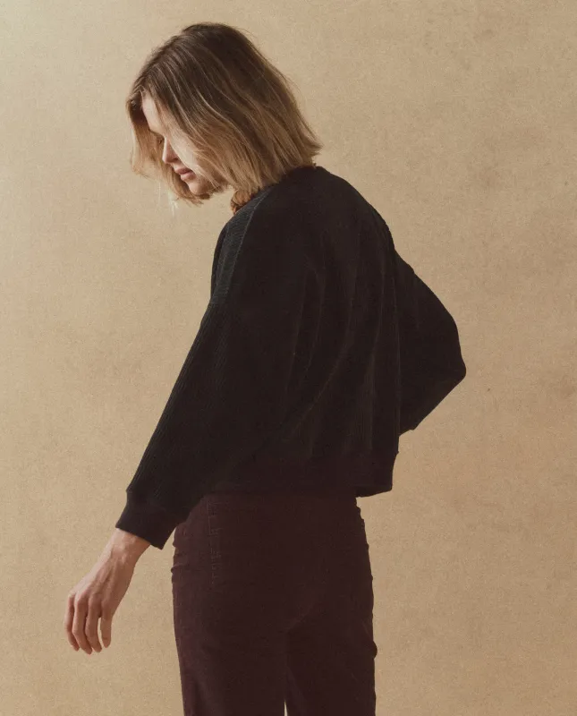 The Corduroy Teammate Sweatshirt. -- Slate sold by THE GREAT.