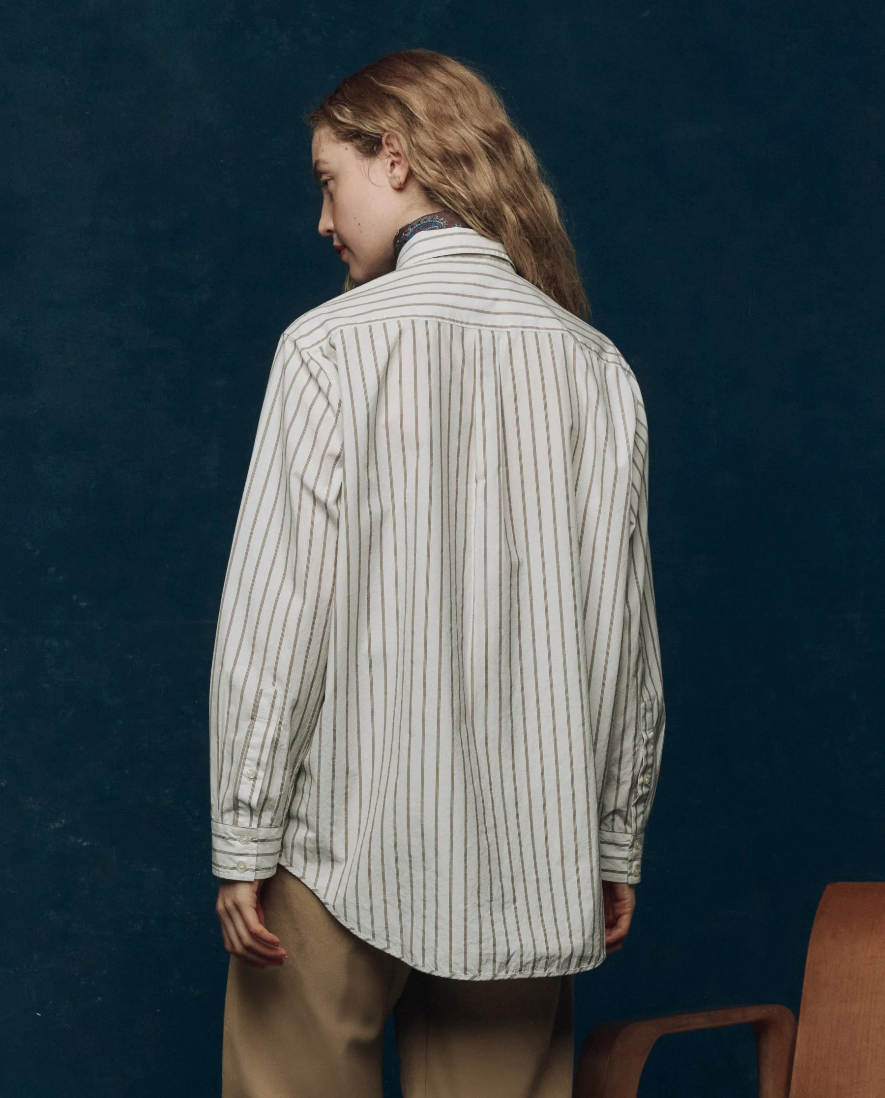 The Menswear Button Up. -- Ivy League Stripe sold by THE GREAT. product image thumbnail 2
