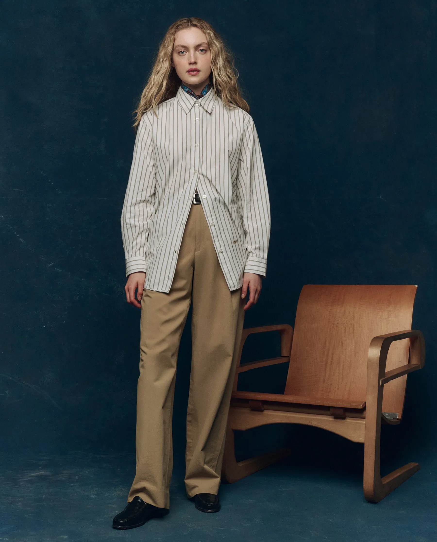 The Menswear Button Up. -- Ivy League Stripe sold by THE GREAT. product image thumbnail 4