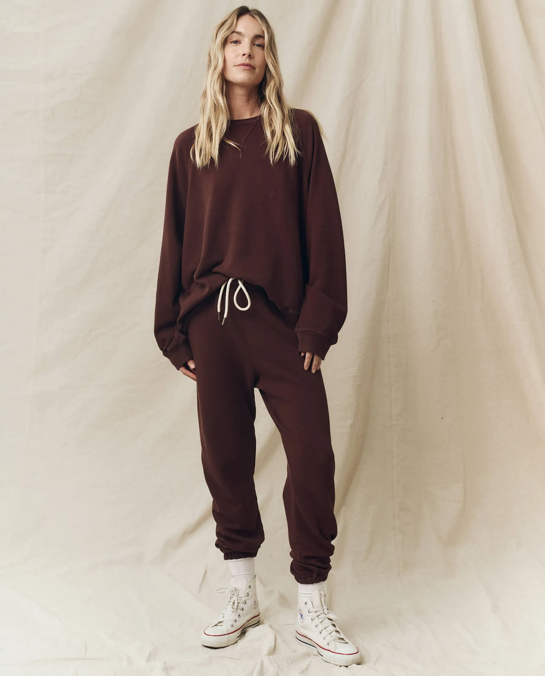 The Stadium Sweatpant. Solid -- Toasted Walnut sold by THE GREAT. product image thumbnail 4