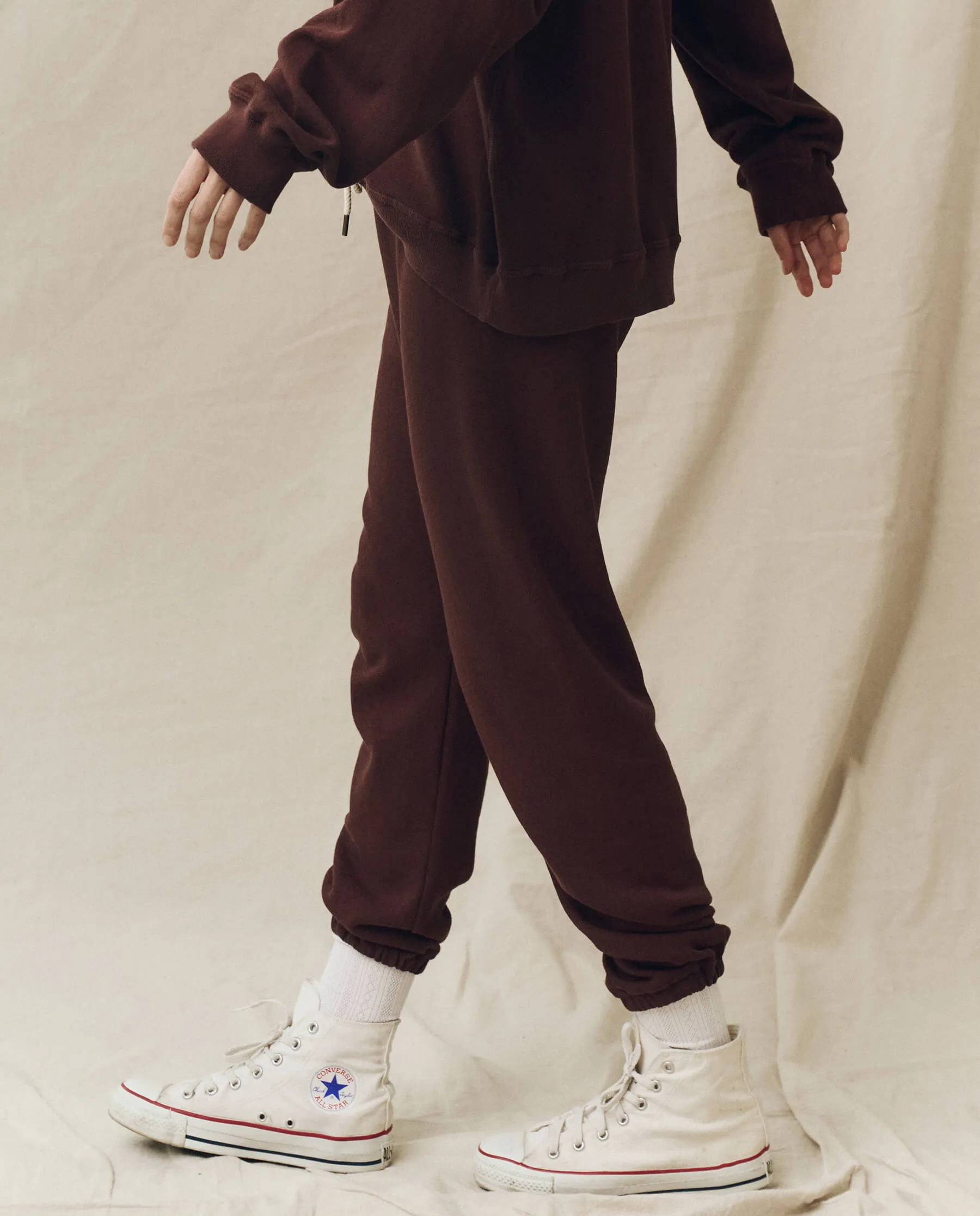 The Stadium Sweatpant. Solid -- Toasted Walnut sold by THE GREAT. product image thumbnail 3