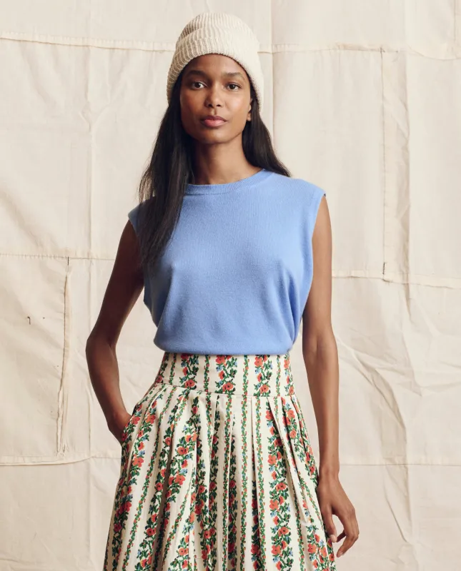 The Cashmere Pullover Vest. -- Soft Blue sold by THE GREAT.
