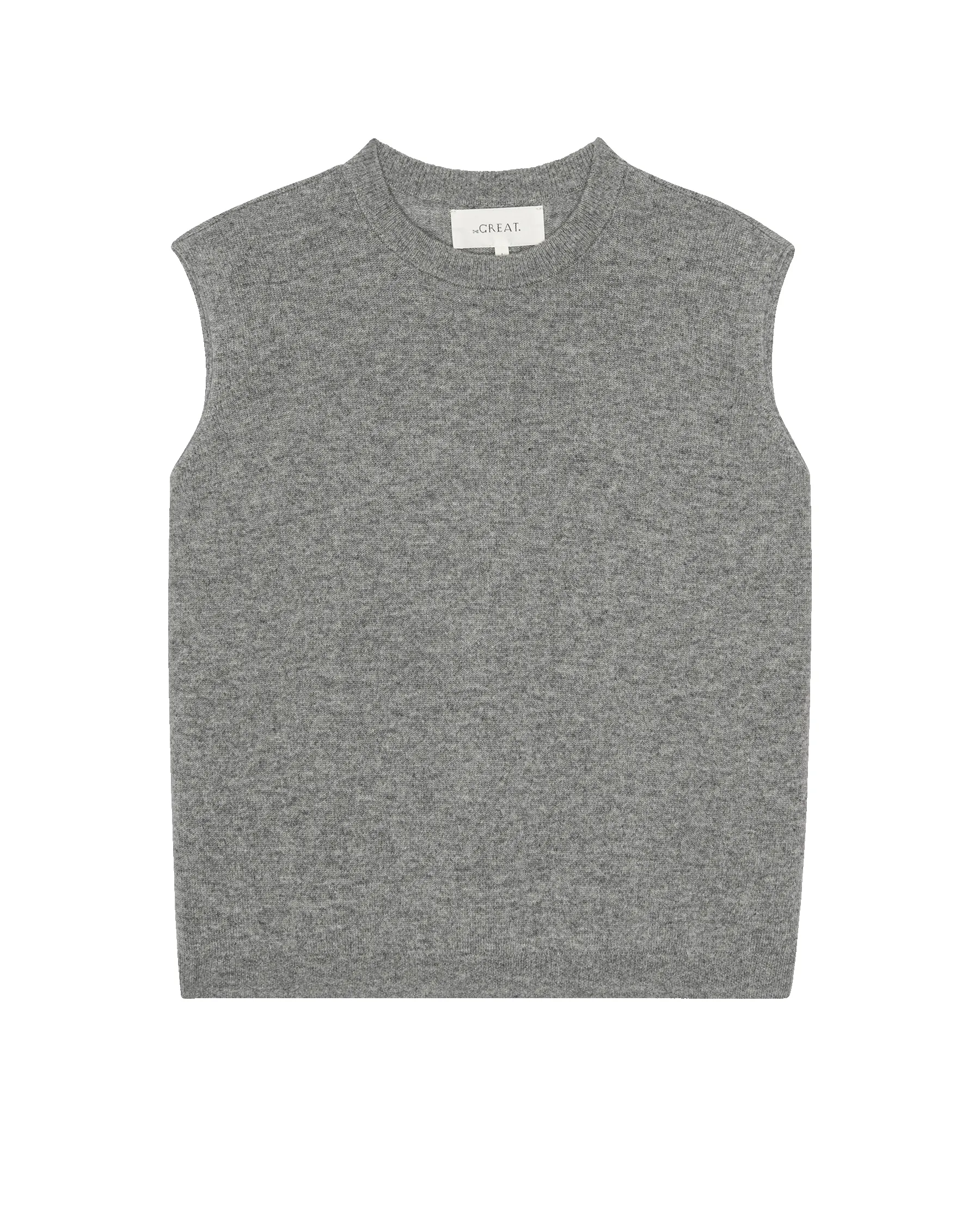 The Cashmere Pullover Vest. -- Heather Grey sold by THE GREAT. product image thumbnail 5