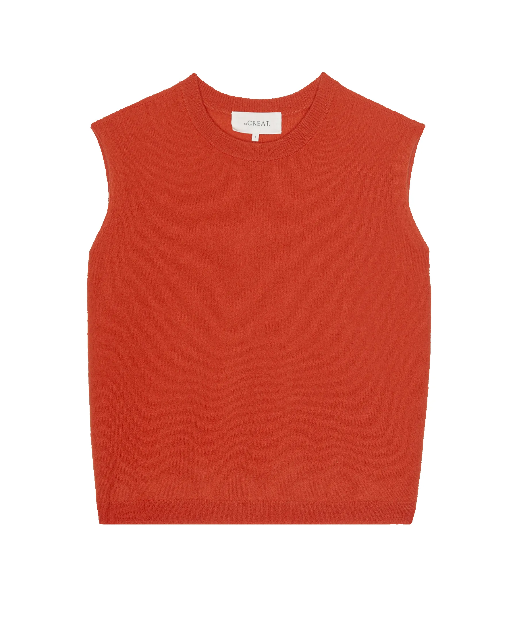 The Cashmere Pullover Vest. -- Hot Orange sold by THE GREAT. product image thumbnail 5