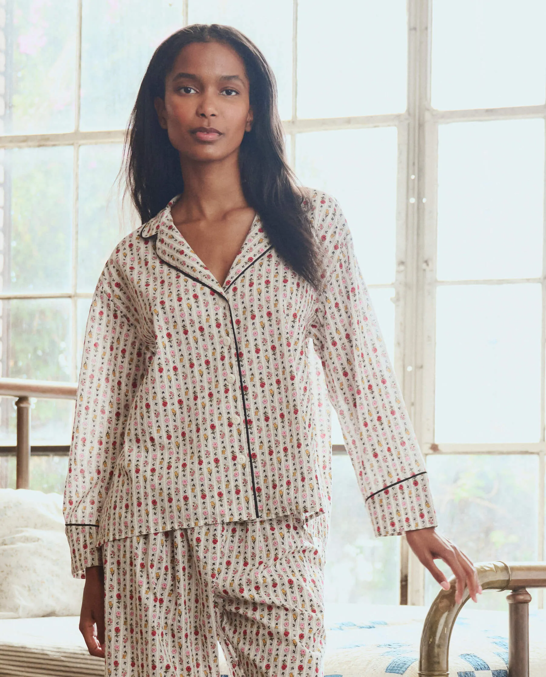 The Pajama Shirt. -- Ribbon Floral sold by THE GREAT. product image thumbnail 2