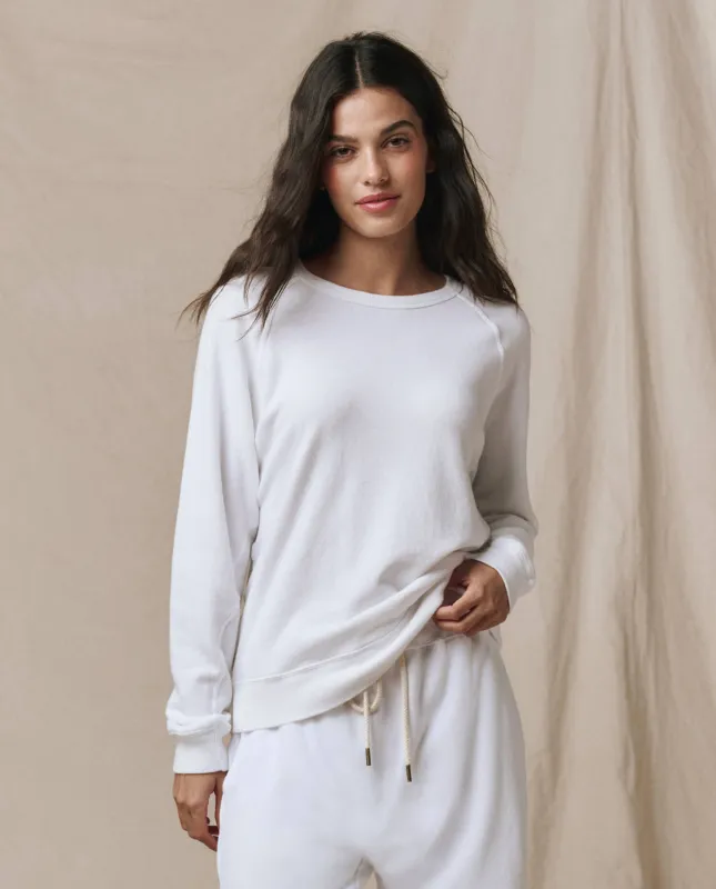 The Rookie Sweatshirt. Solid -- True White made by THE GREAT.