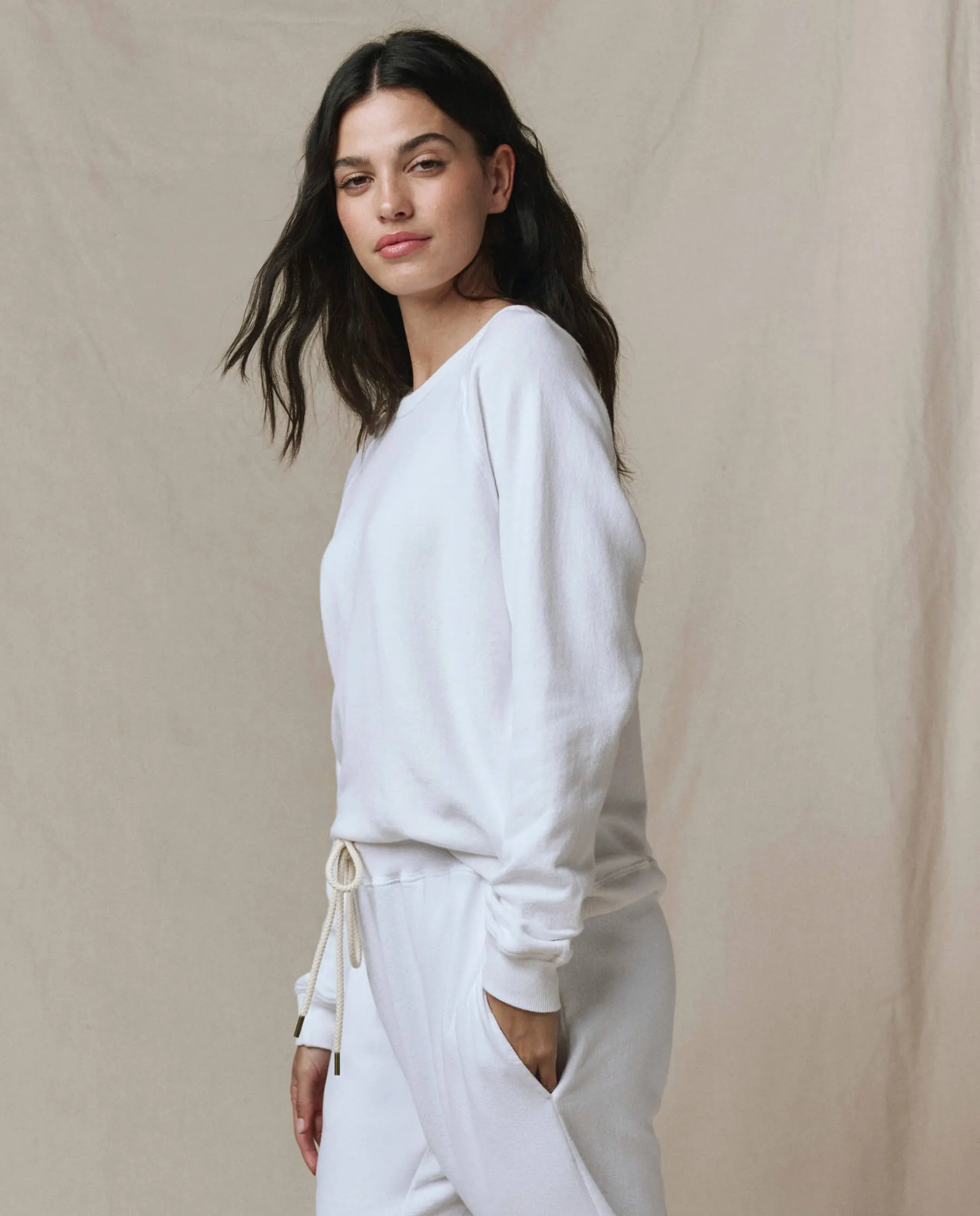 The Rookie Sweatshirt. Solid -- True White sold by THE GREAT. product image thumbnail 2