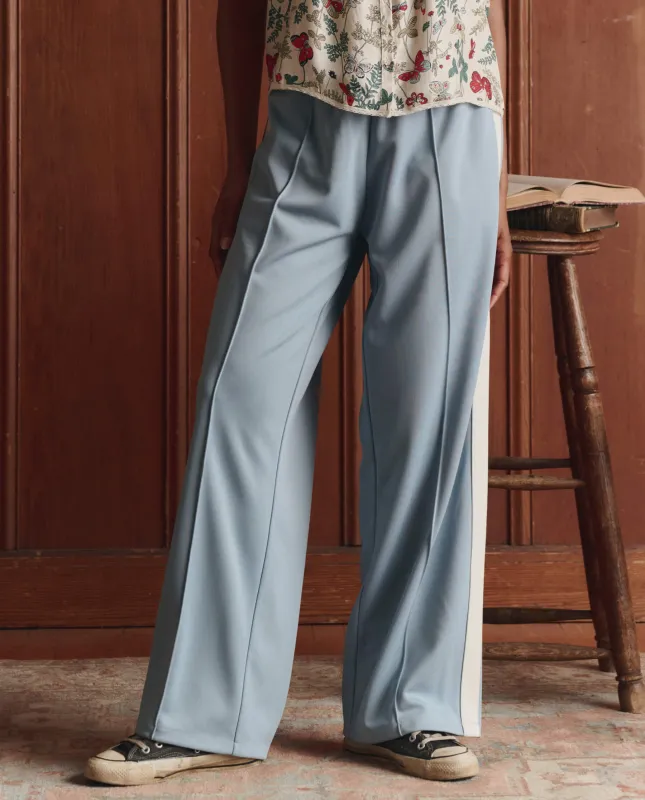The Wide Leg Track Pant. -- Robin Blue sold by THE GREAT.