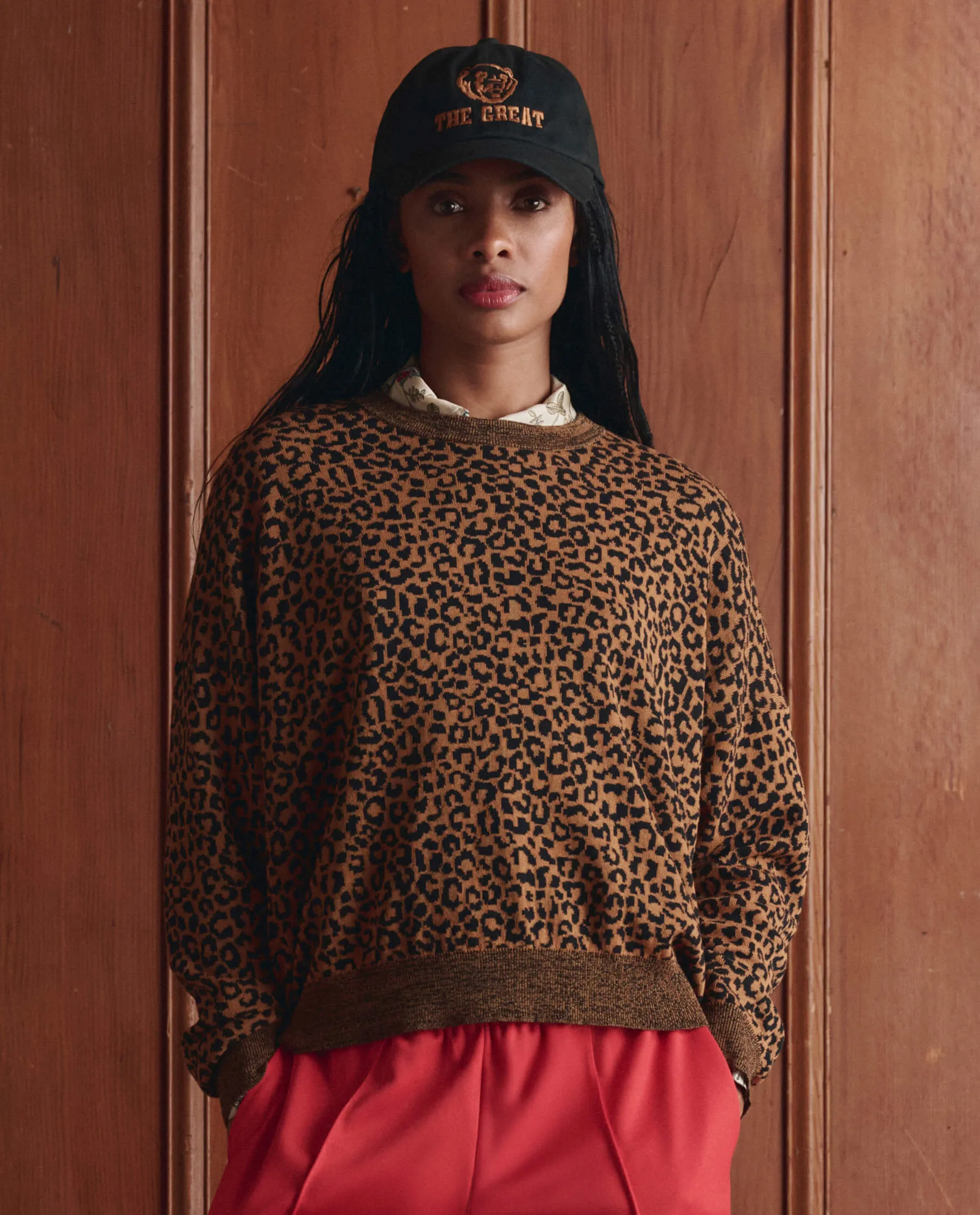 The Oversized Pullover. -- Leopard sold by THE GREAT.