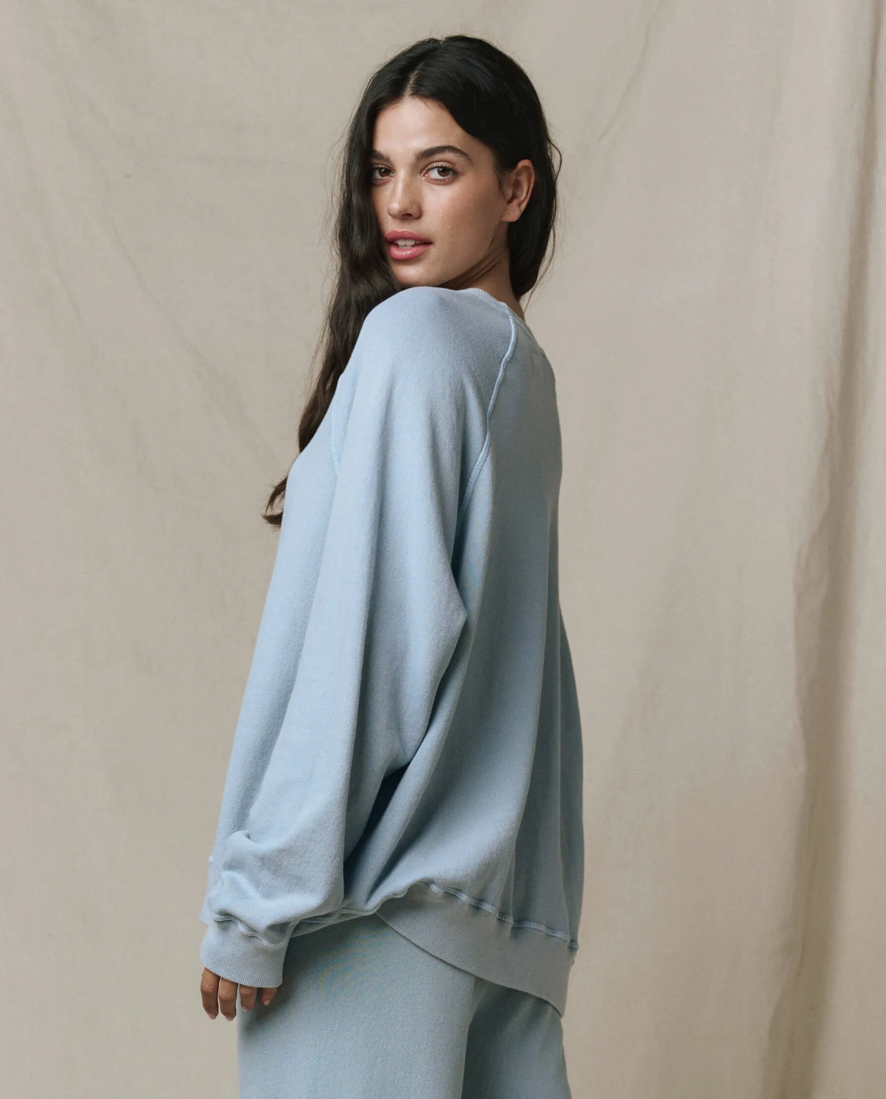 The Slouch Sweatshirt. Solid -- Whisper Blue sold by THE GREAT. product image thumbnail 4