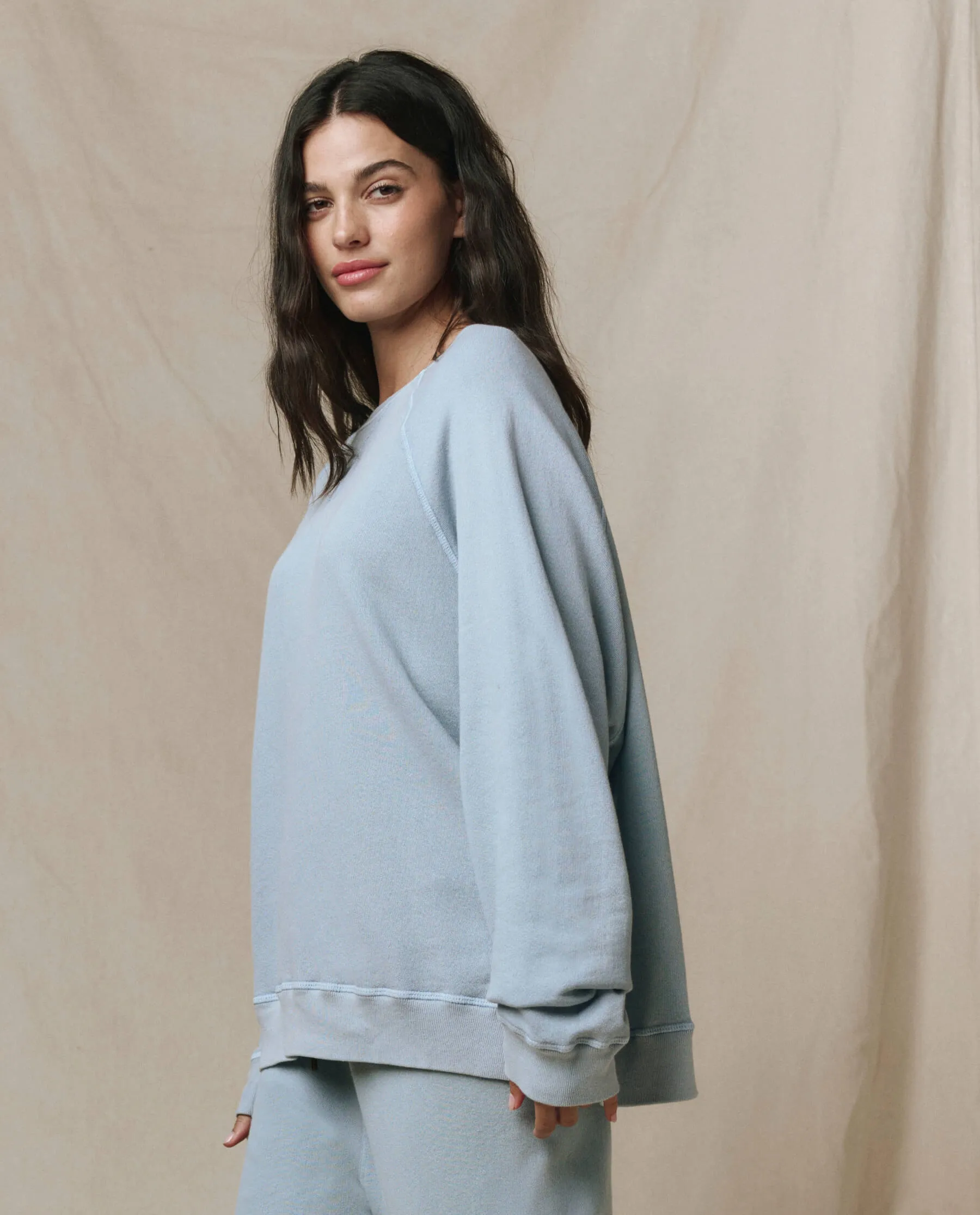 The Slouch Sweatshirt. Solid -- Whisper Blue sold by THE GREAT. product image thumbnail 2