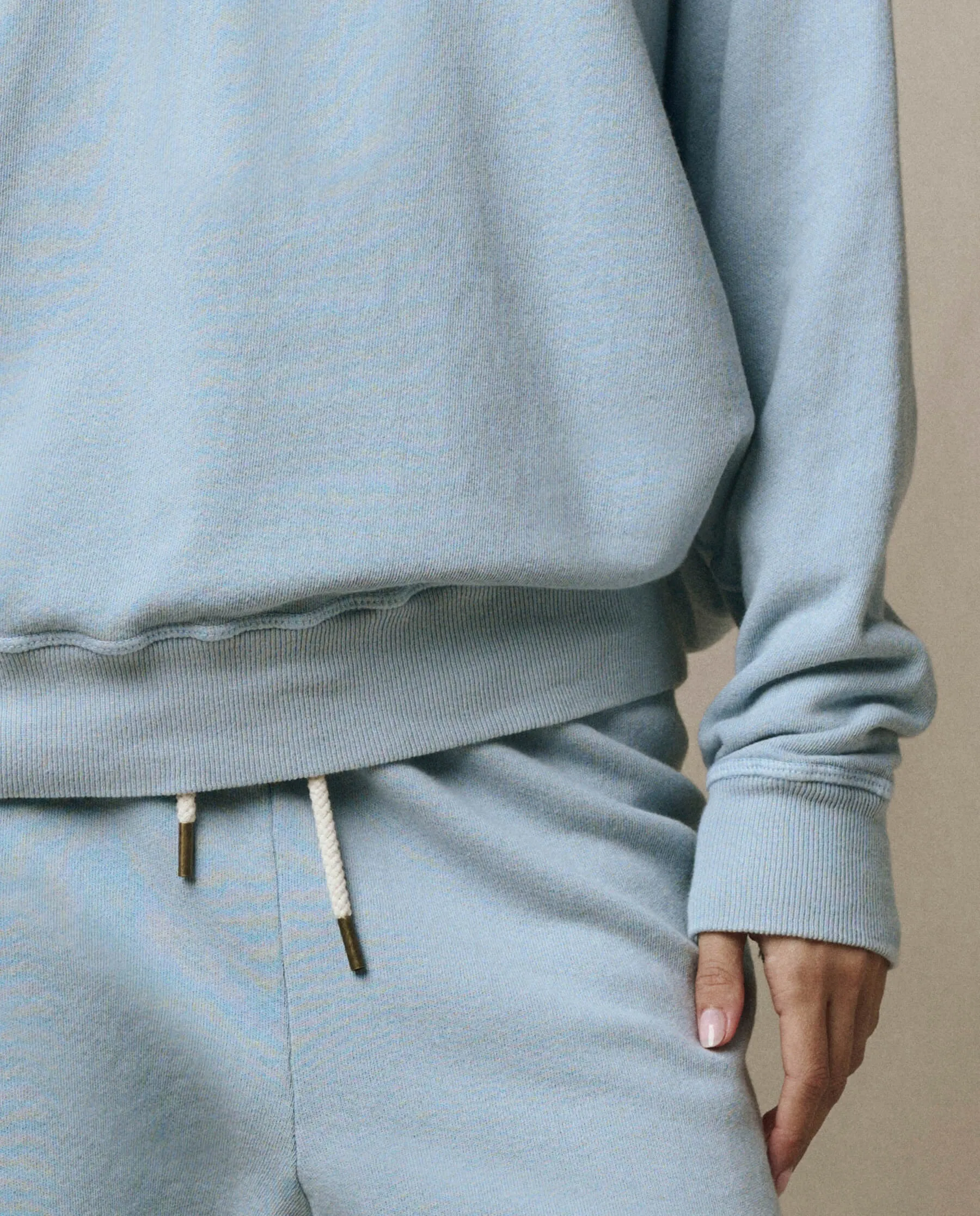 The College Sweatshirt. Solid -- Whisper Blue sold by THE GREAT. product image thumbnail 5