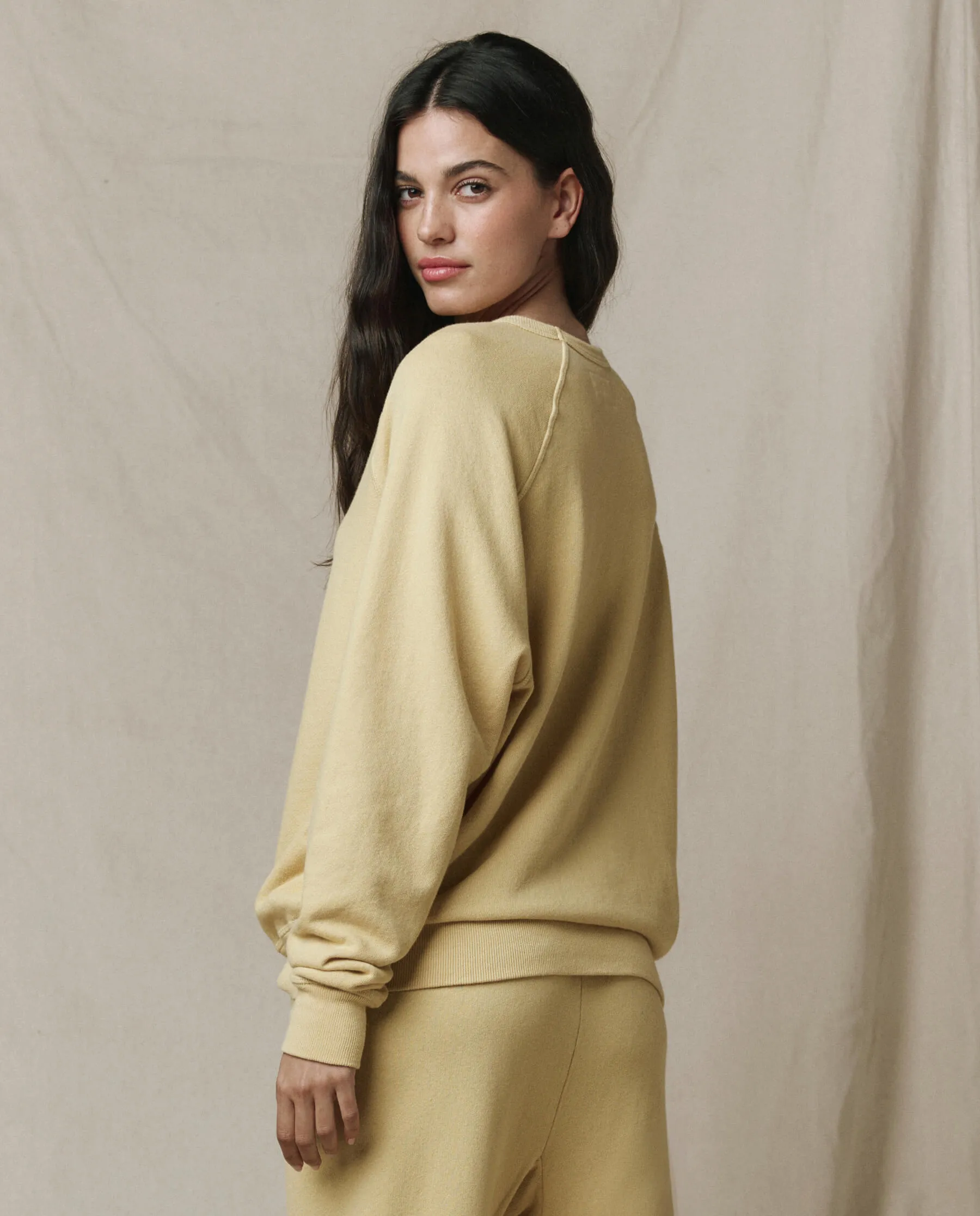 The College Sweatshirt. Solid -- Butter Yellow sold by THE GREAT. product image thumbnail 3