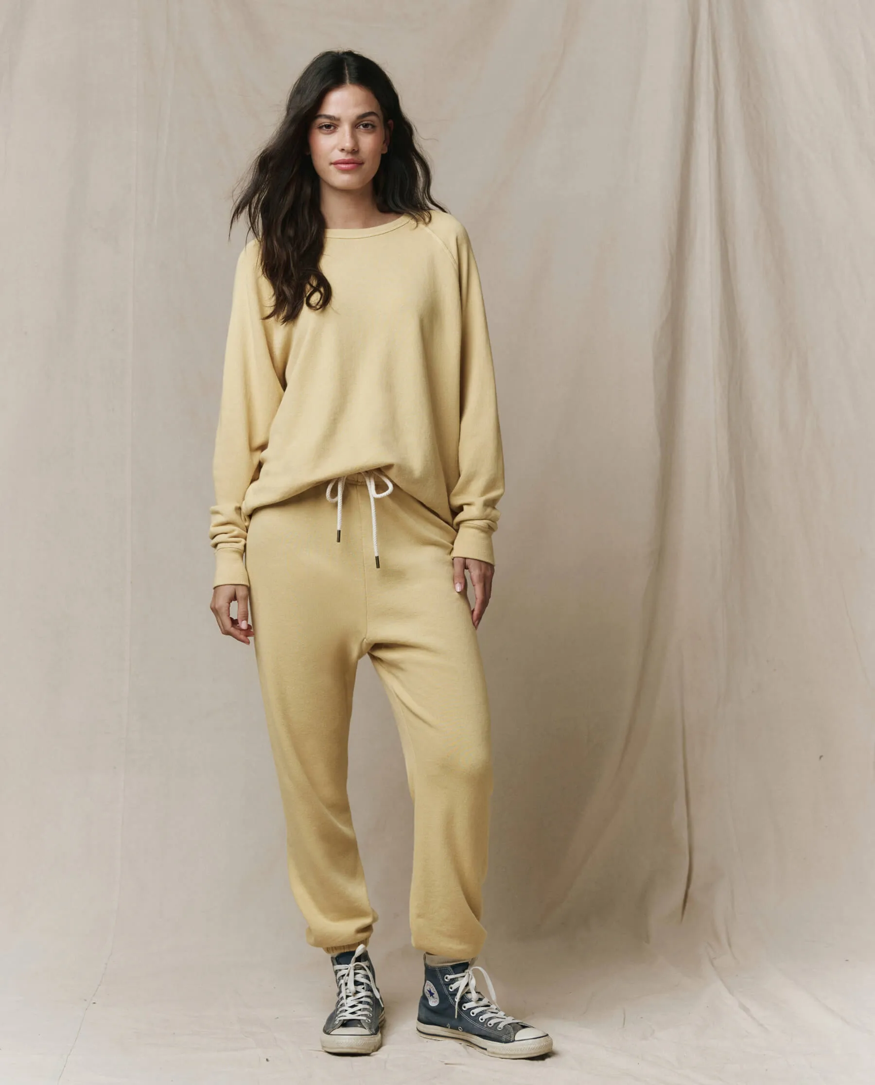 The College Sweatshirt. Solid -- Butter Yellow sold by THE GREAT. product image thumbnail 4