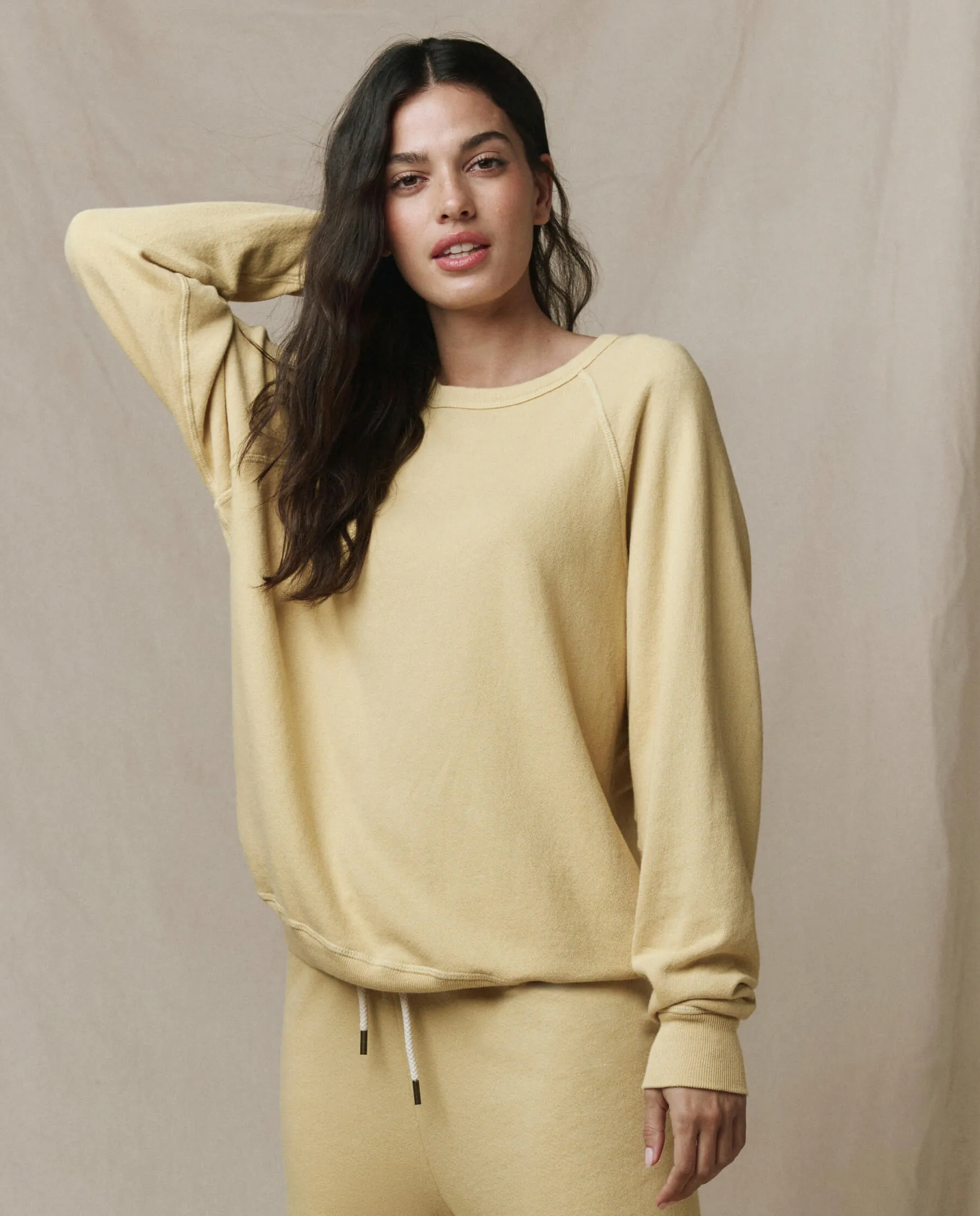 The College Sweatshirt. Solid -- Butter Yellow sold by THE GREAT. product image thumbnail 2