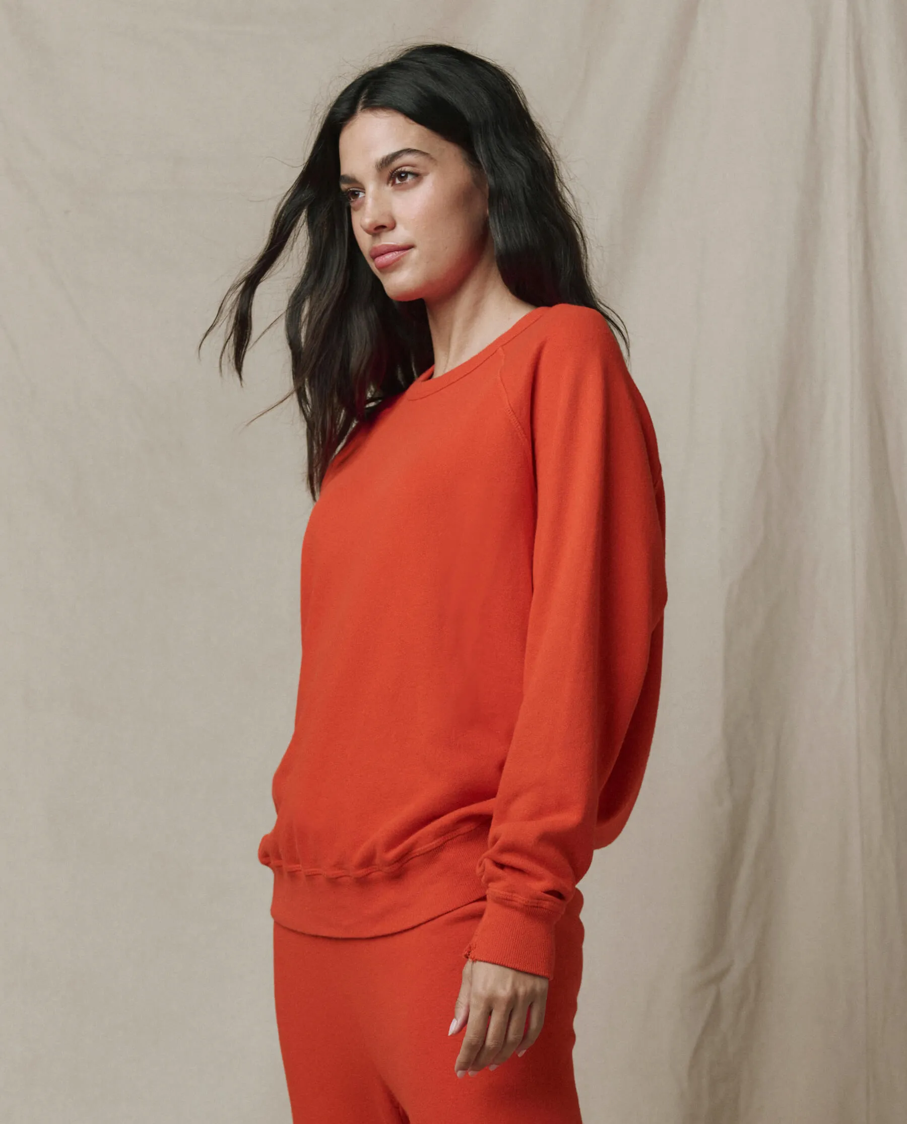 The College Sweatshirt. Solid -- Persimmon sold by THE GREAT. product image thumbnail 2