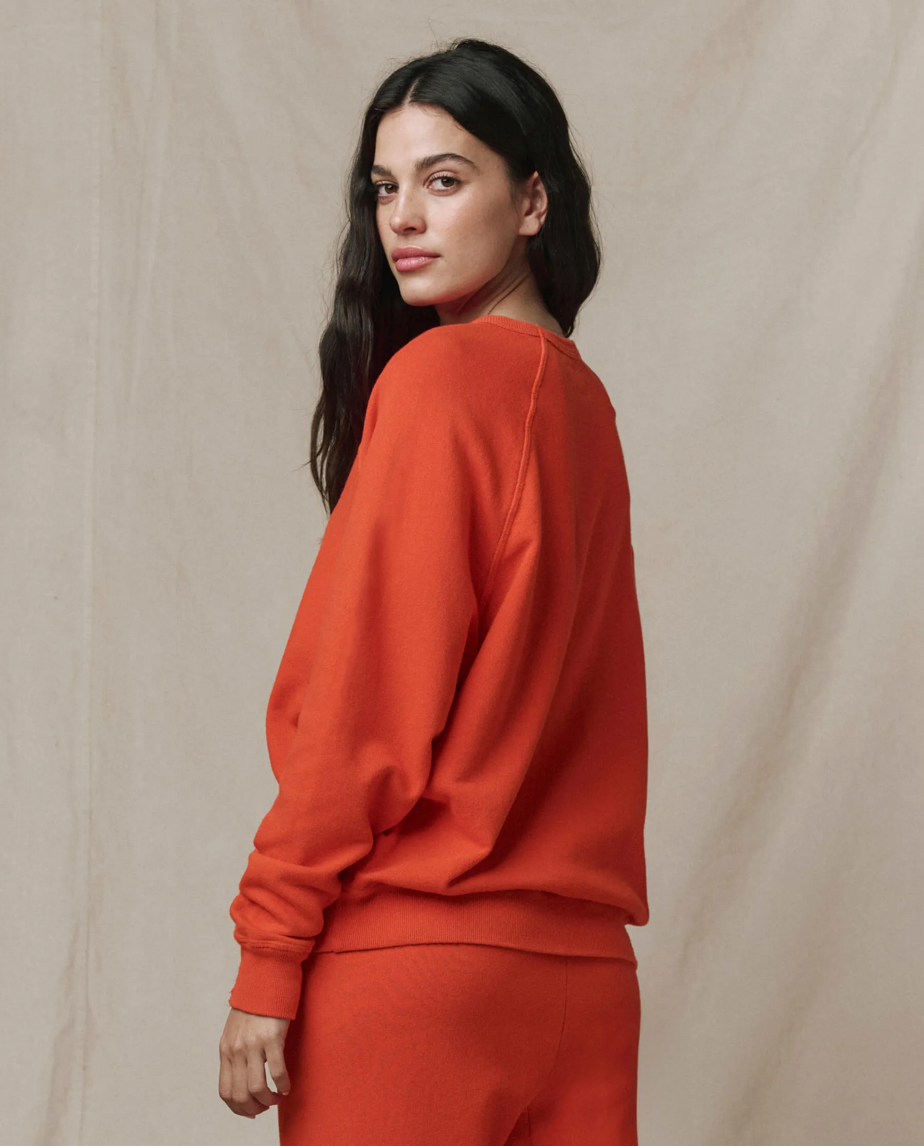 The College Sweatshirt. Solid -- Persimmon sold by THE GREAT. product image thumbnail 3