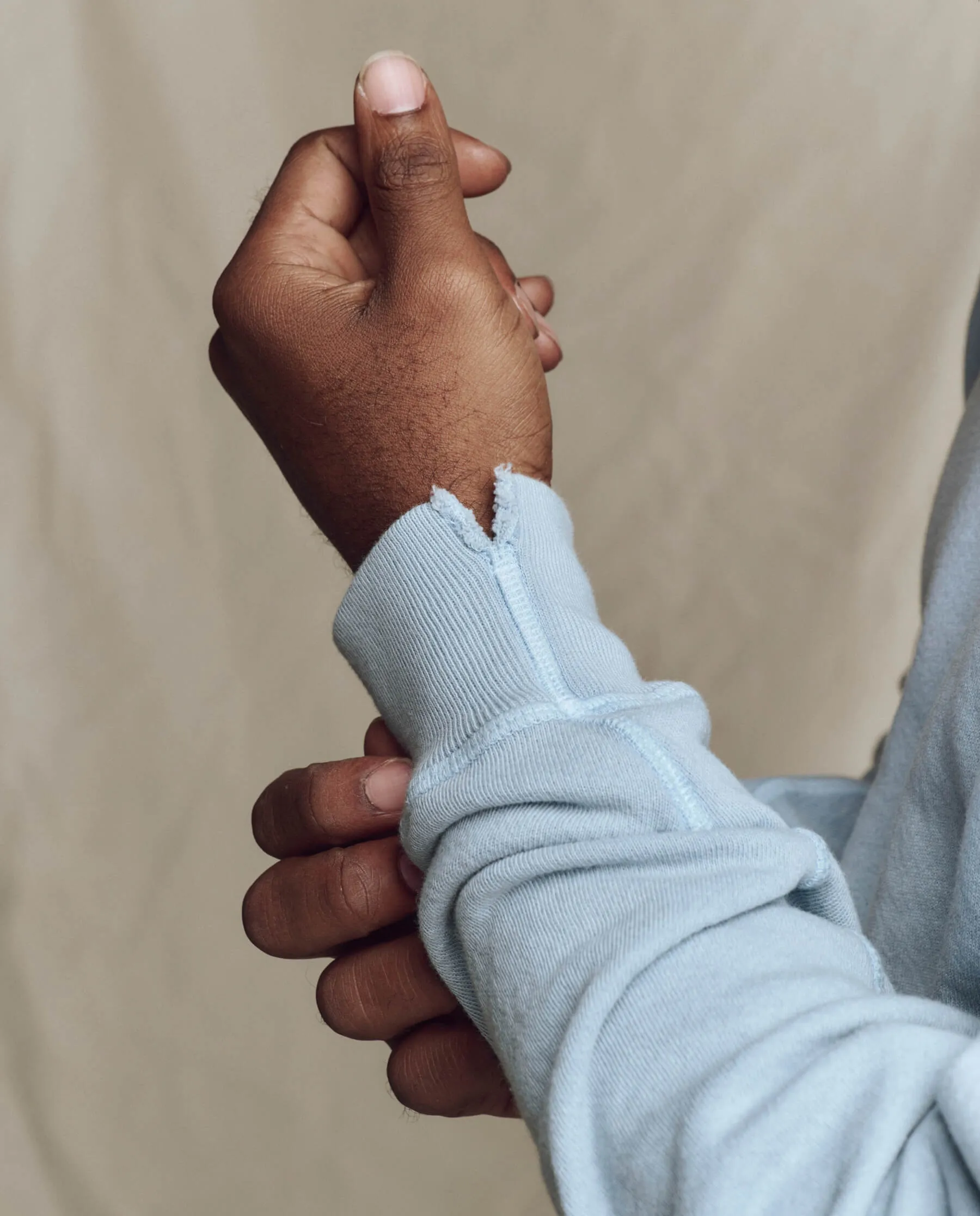 The Men's College Sweatshirt. Solid -- Whisper Blue sold by THE GREAT. product image thumbnail 4