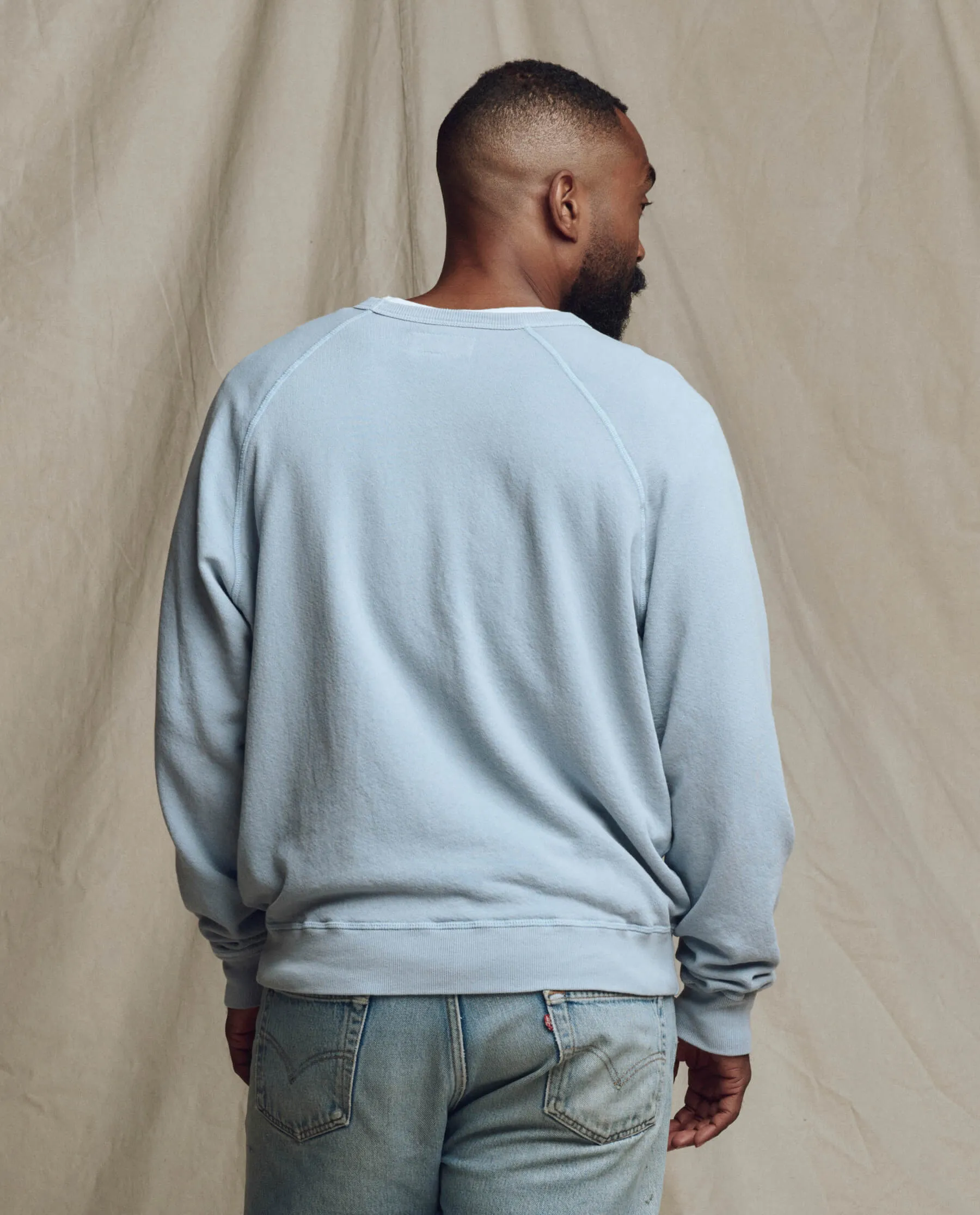 The Men's College Sweatshirt. Solid -- Whisper Blue sold by THE GREAT. product image thumbnail 2