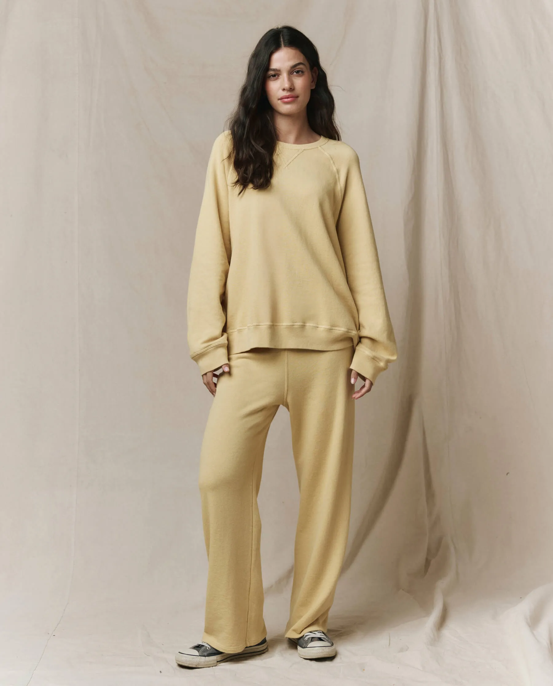 The Slouch Sweatshirt. Solid -- Butter Yellow sold by THE GREAT. product image thumbnail 2