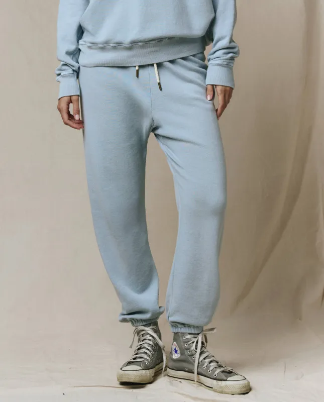 The Stadium Sweatpant. Solid -- Whisper Blue sold by THE GREAT.