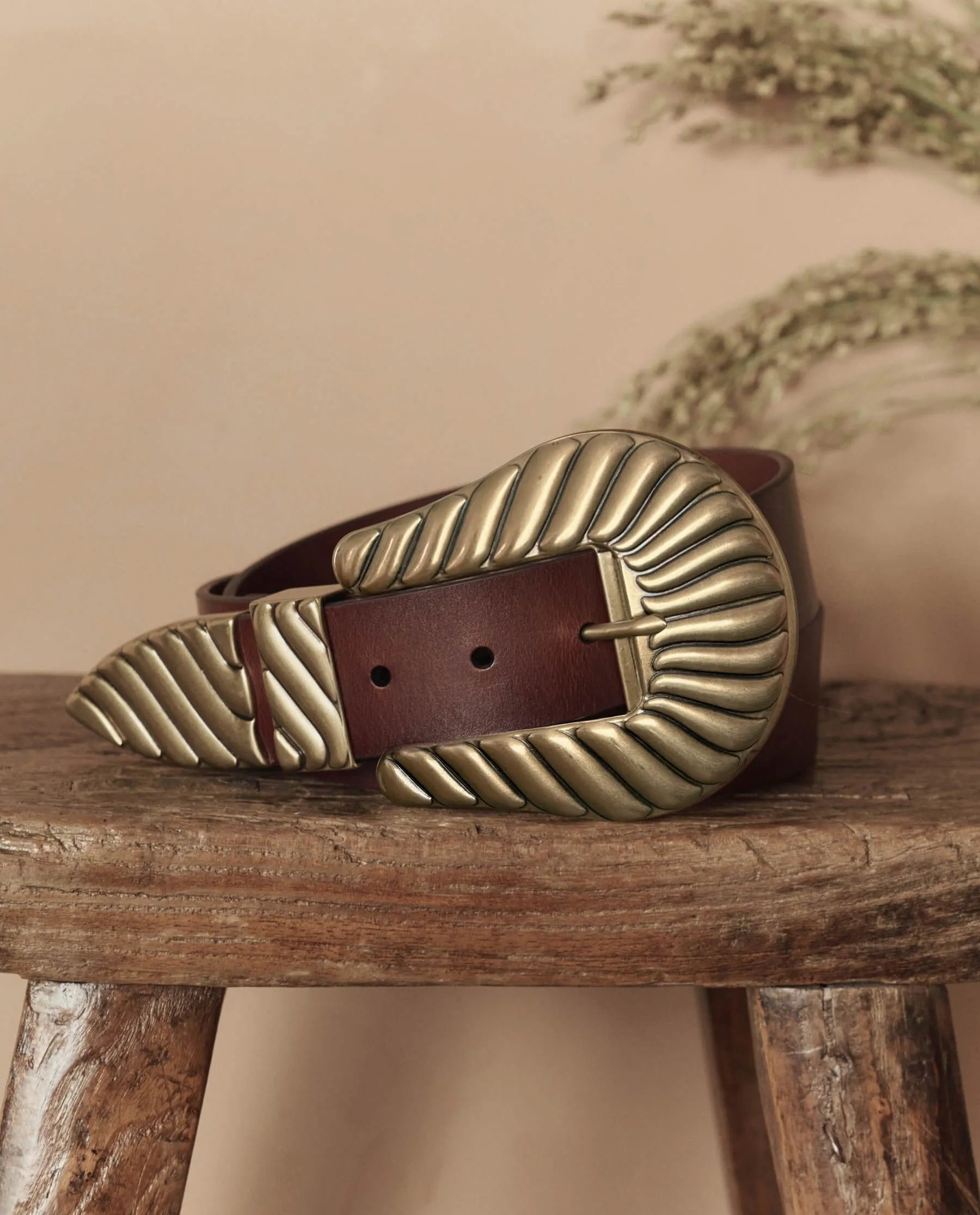 The Big Buckle Belt. -- Cognac With Brass sold by THE GREAT. product image thumbnail 2