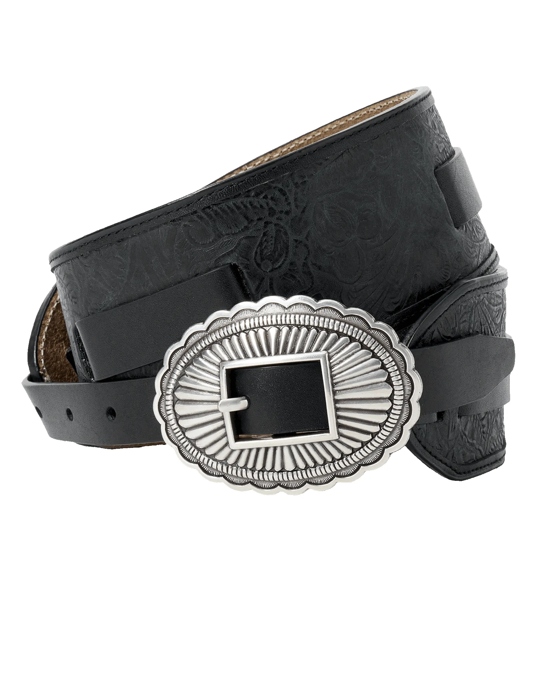 The Tooled Waist Belt. -- Black With Silver sold by THE GREAT. product image thumbnail 5