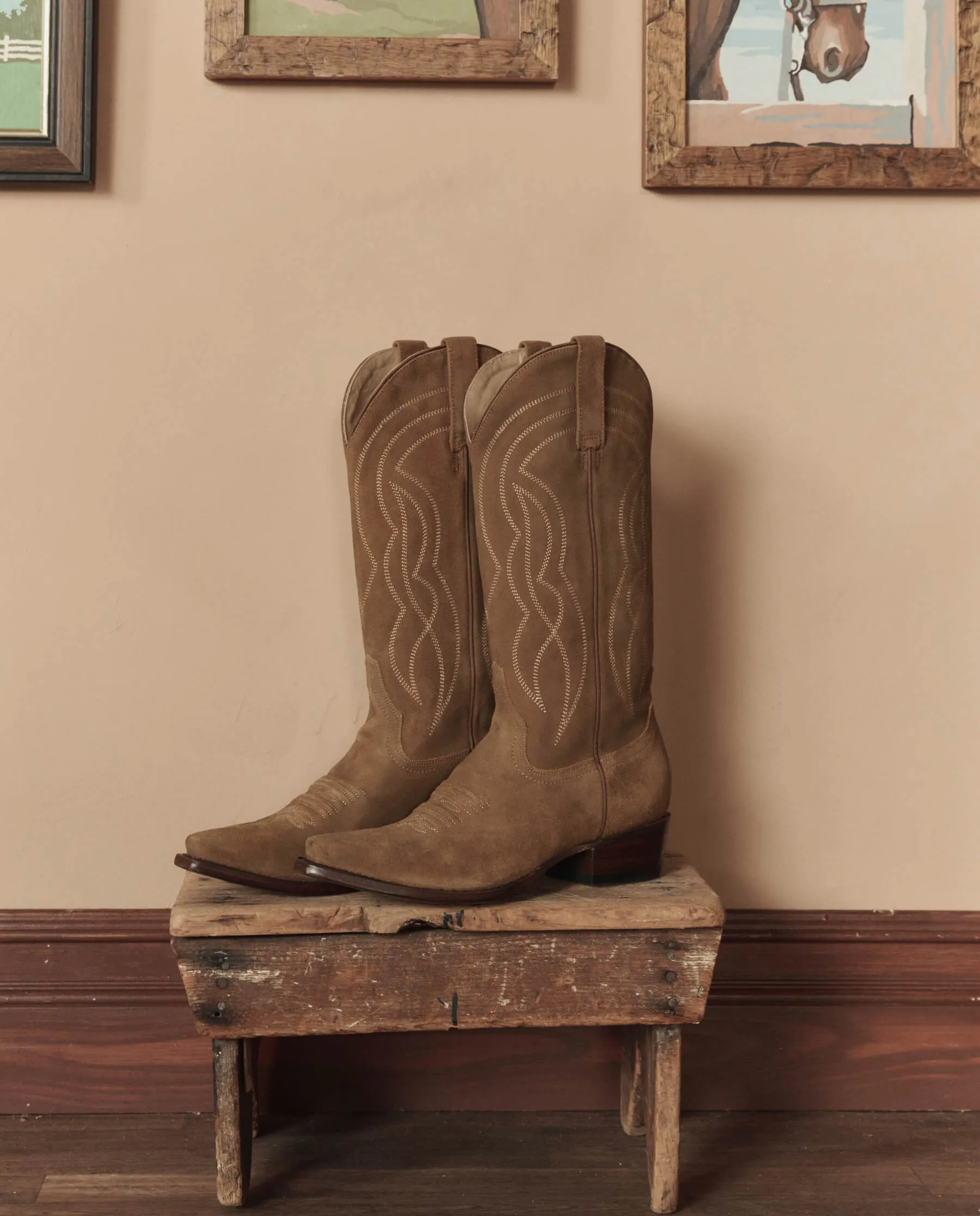 The Cowboy Boot (Suede). -- Tan sold by THE GREAT. product image thumbnail 2
