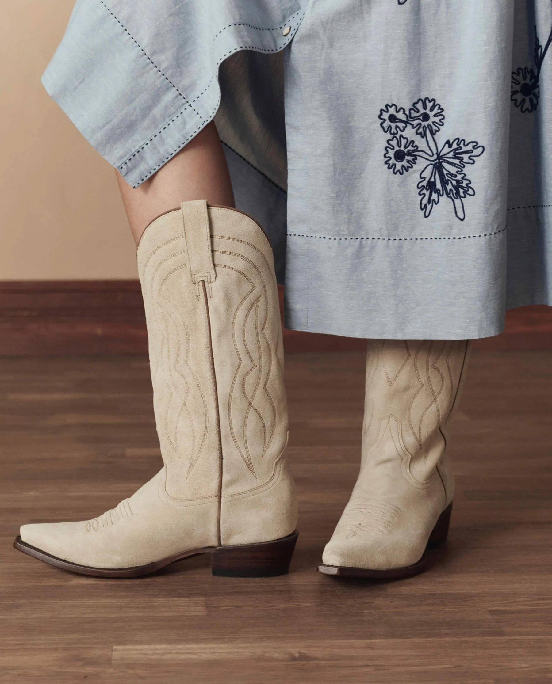 The Cowboy Boot (Suede). -- Pearl sold by THE GREAT. product image thumbnail 2