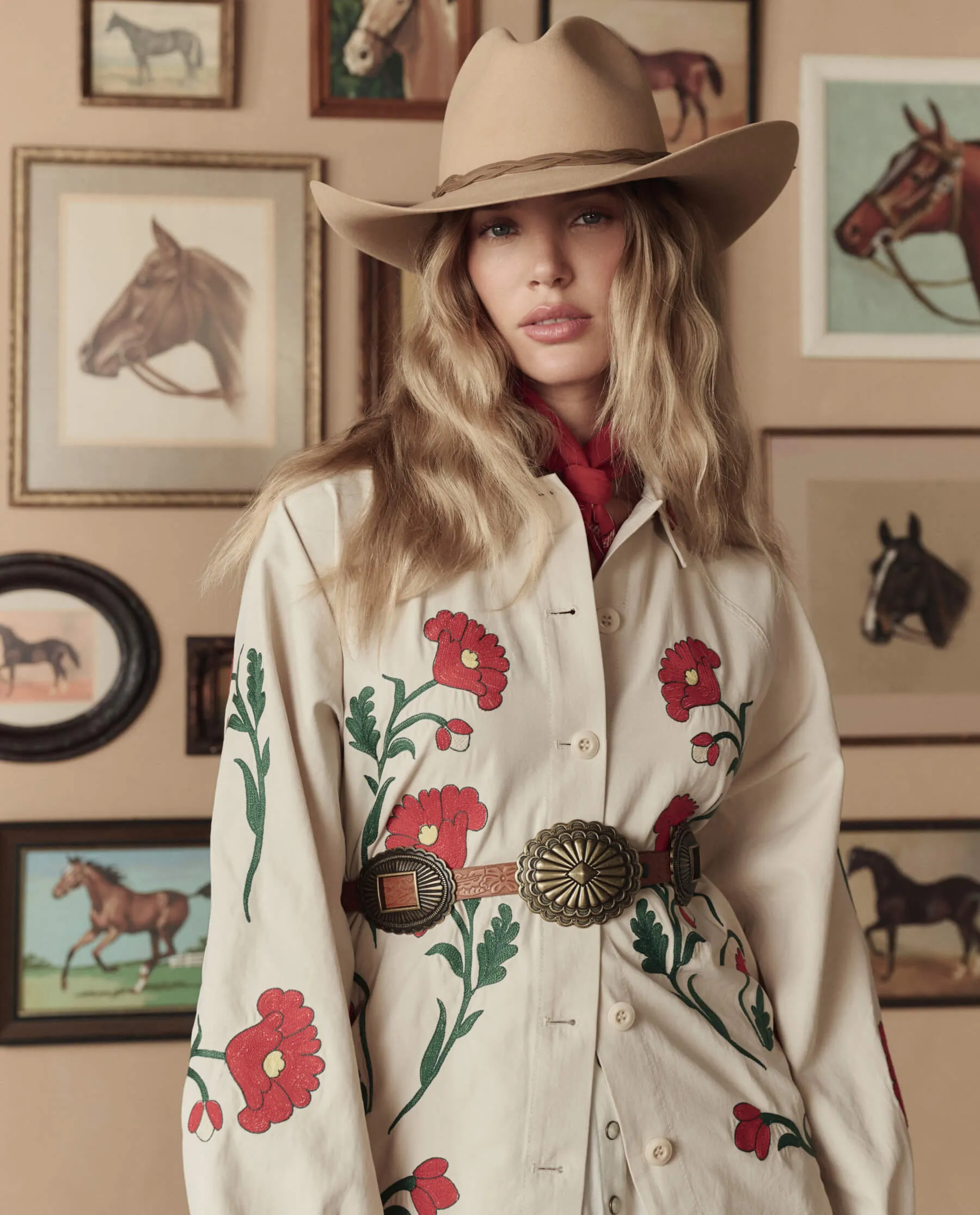 The Western Embroidered Commodore Jacket. -- Cream sold by THE GREAT. product image thumbnail 5