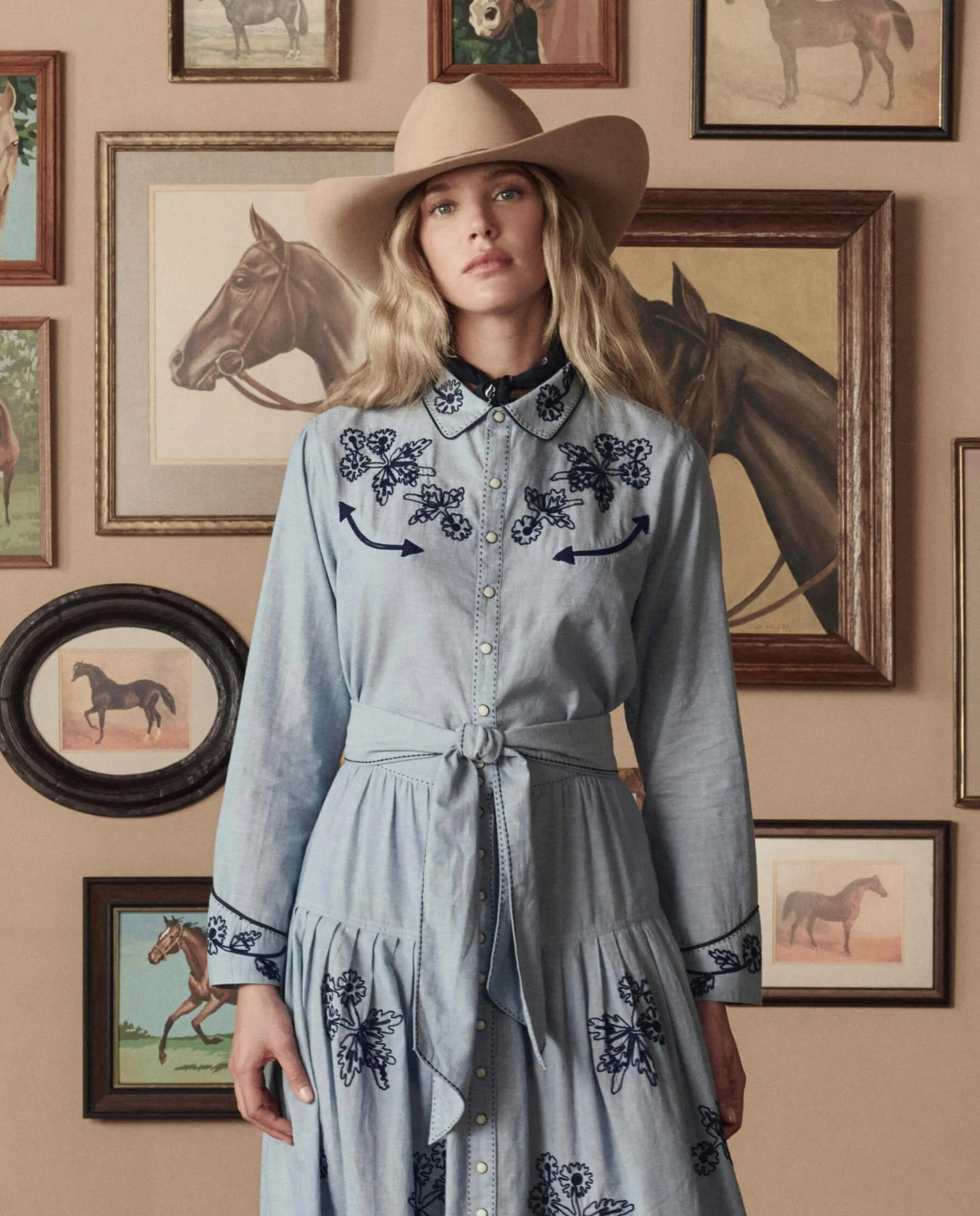 The Chambray Embroidered Western Shirt. -- Chambray sold by THE GREAT. product image thumbnail 2