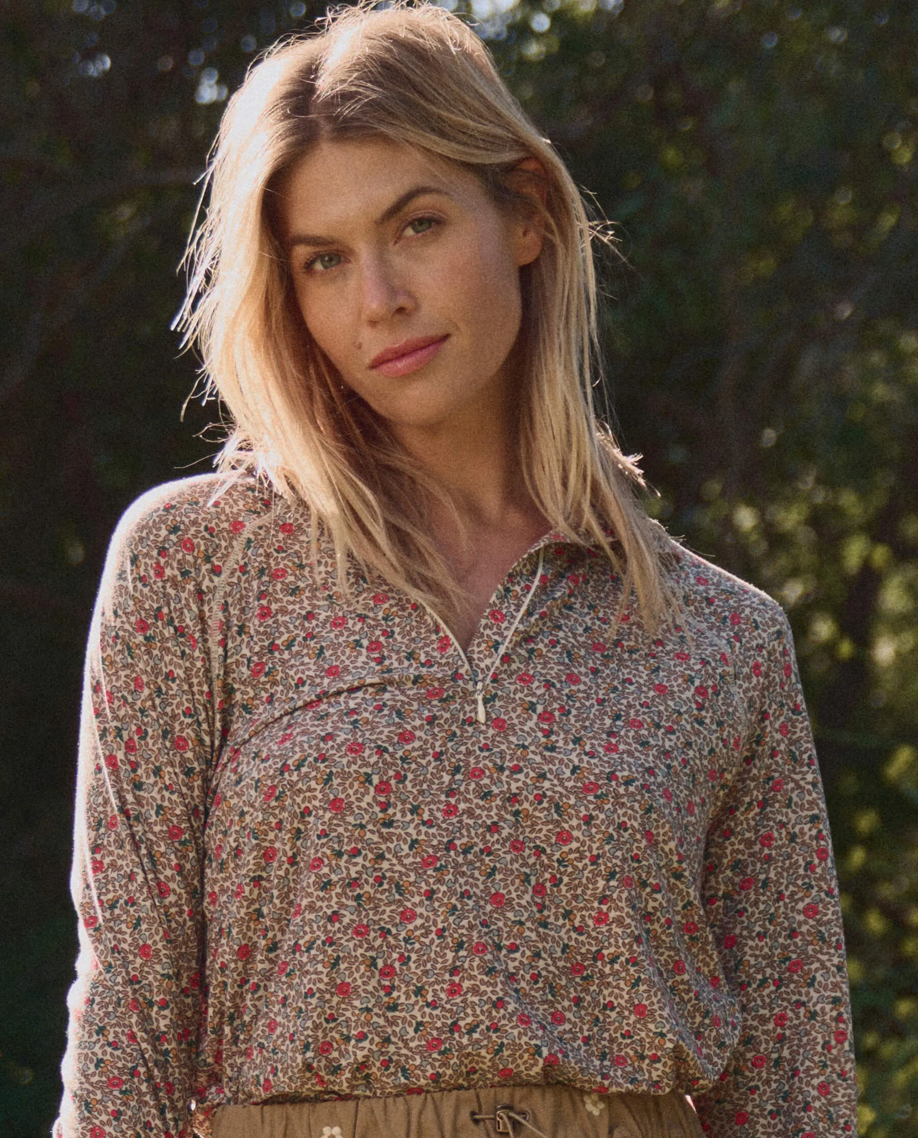 The Quarter Zip Trail Pullover. -- Sprouting Floral sold by THE GREAT. product image thumbnail 3