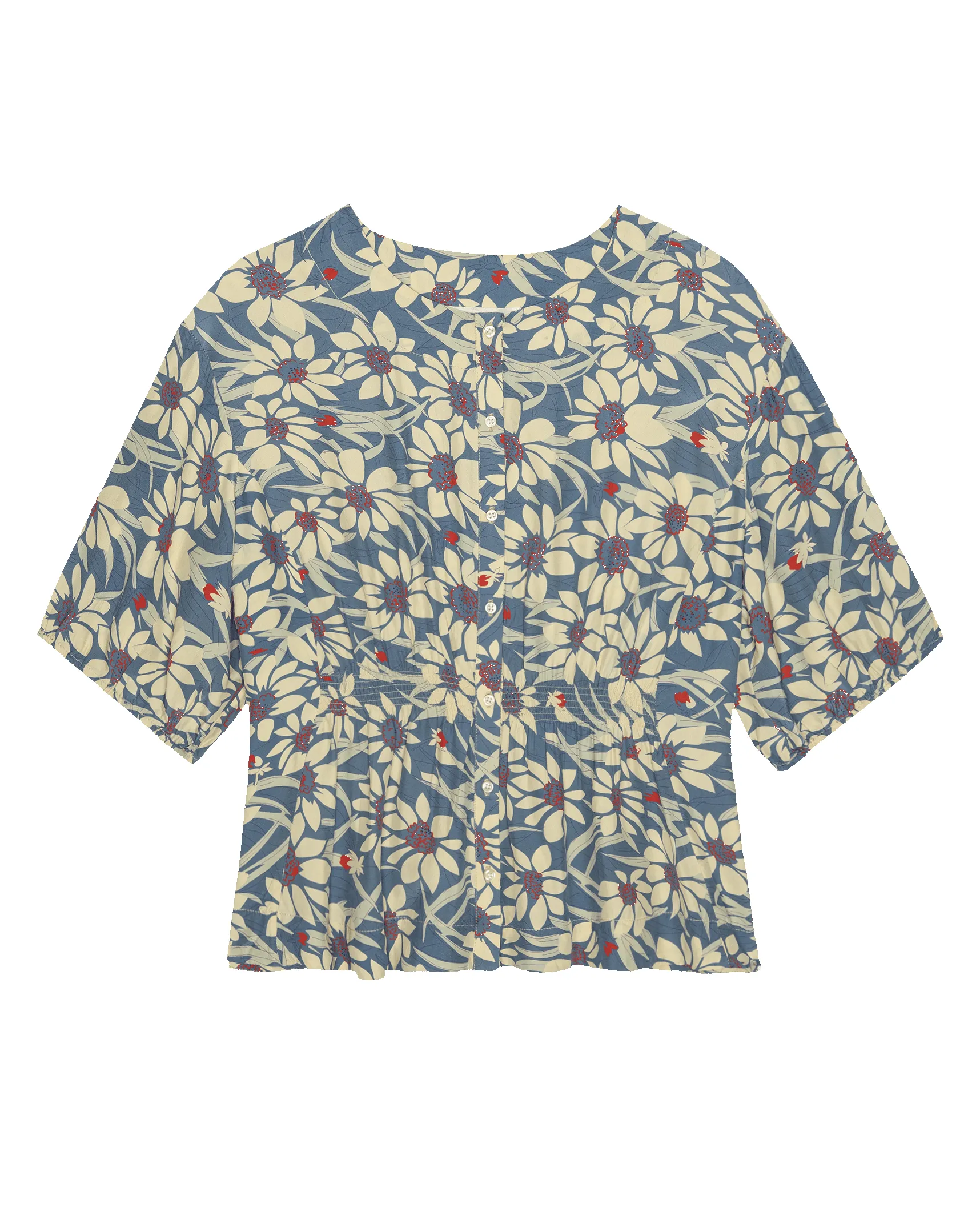 The Hayflower Top. -- Blue Scattered Bloom sold by THE GREAT. product image thumbnail 5