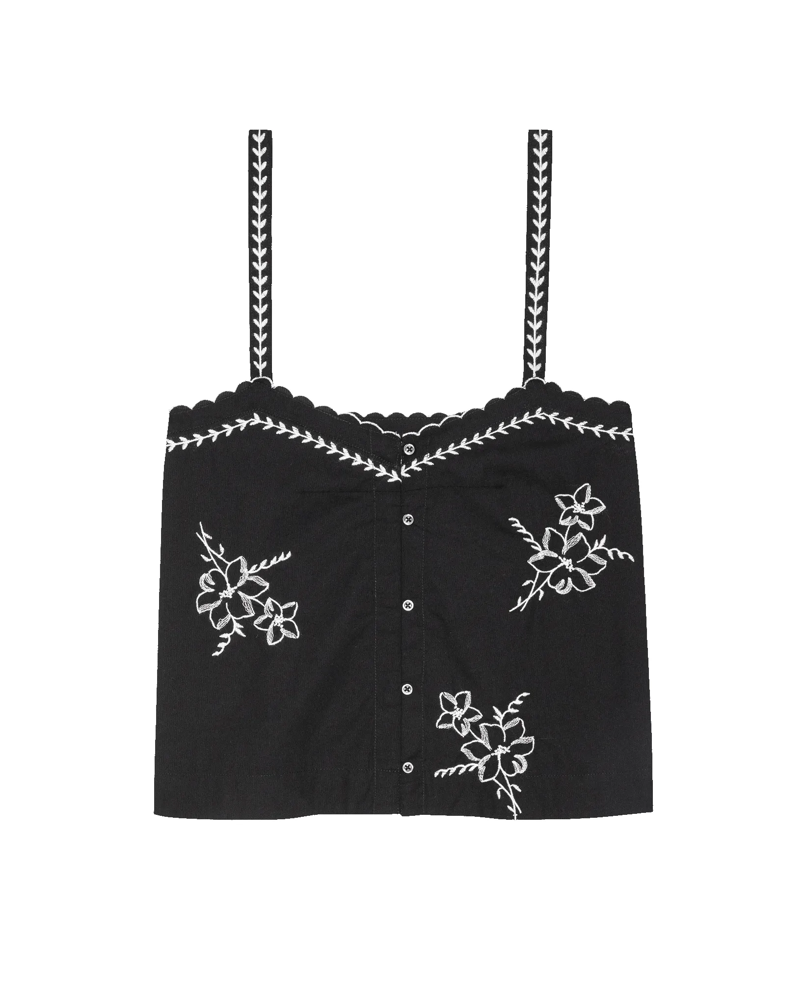 The Weekend Tank W/ Hanky Embroidery. -- Black sold by THE GREAT. product image thumbnail 5