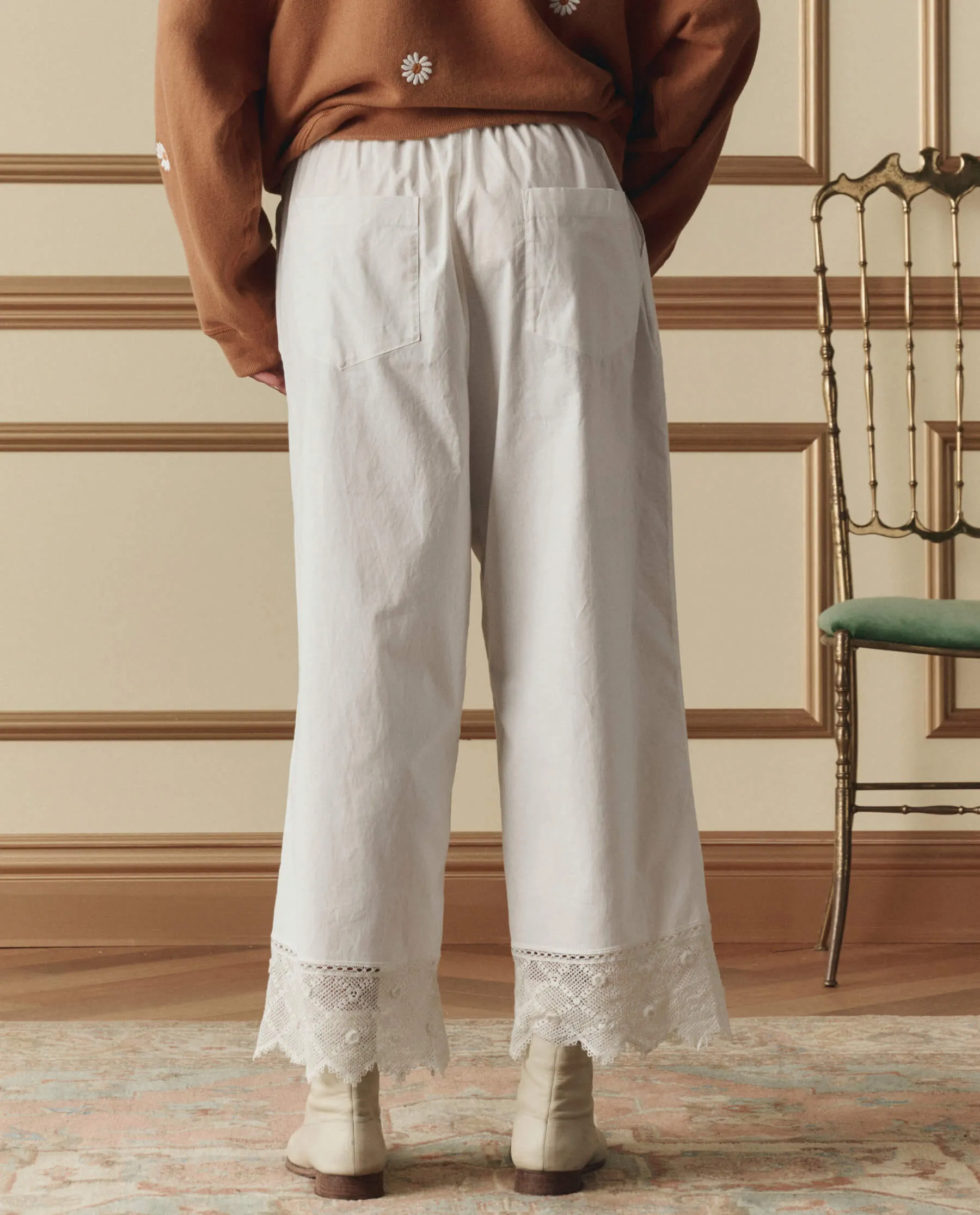 The Rosette Crochet Pant. -- Cream sold by THE GREAT. product image thumbnail 4