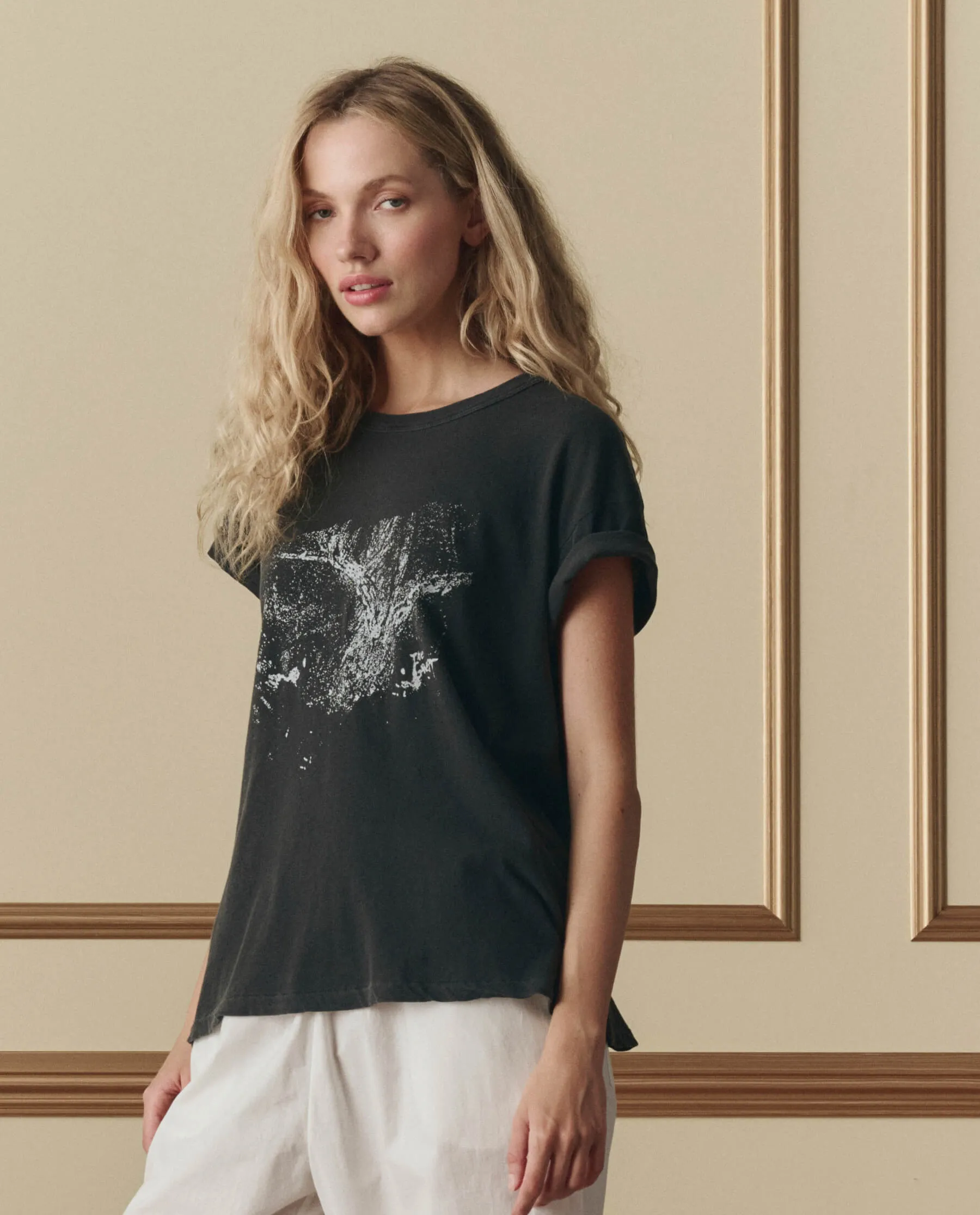 The Boxy Crew W/ Shadow Oak Graphic. -- Washed Black sold by THE GREAT. product image thumbnail 4