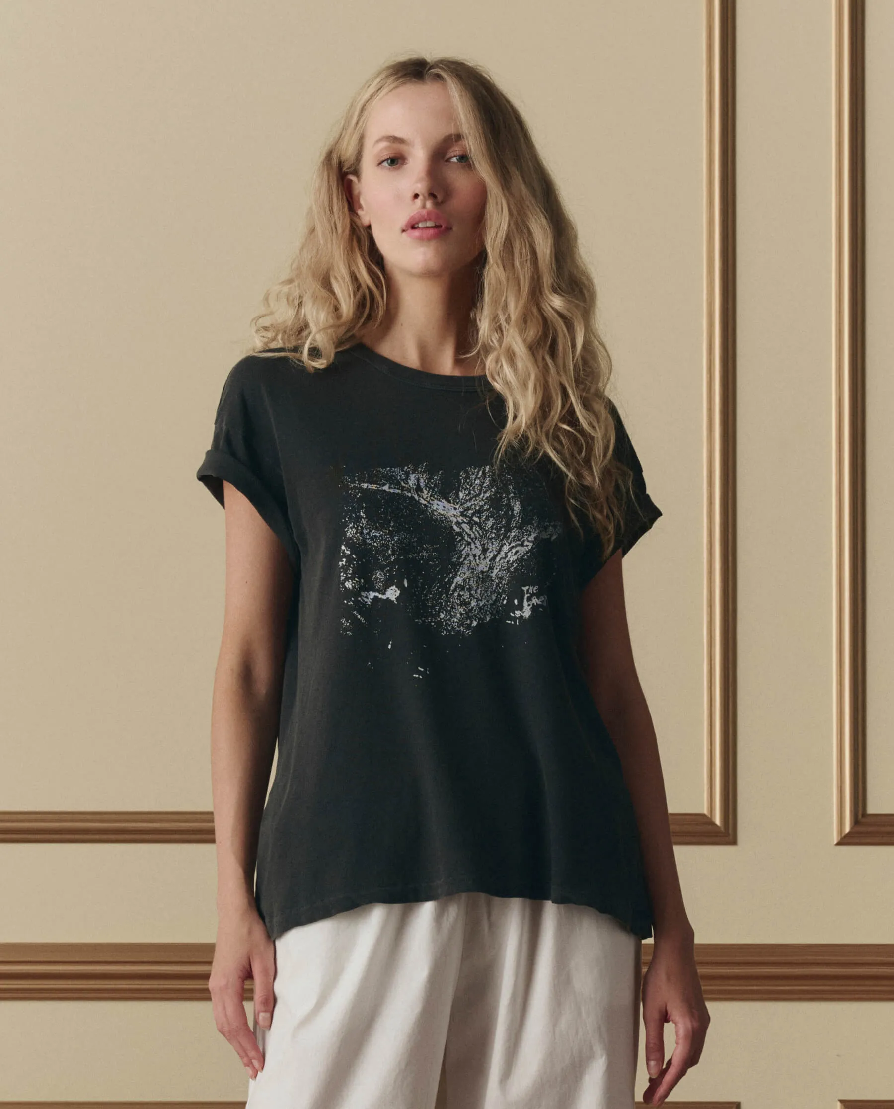 The Boxy Crew W/ Shadow Oak Graphic. -- Washed Black sold by THE GREAT. product image thumbnail 3