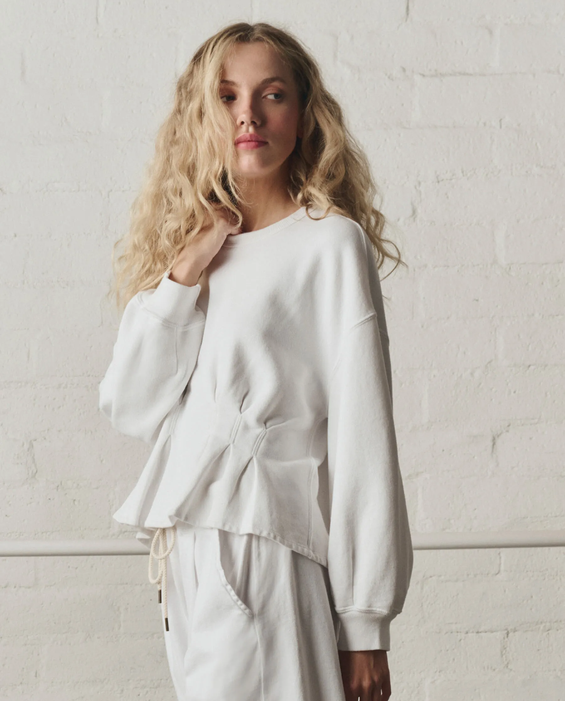 The Slouchy Corset Sweatshirt. -- True White sold by THE GREAT. product image thumbnail 2