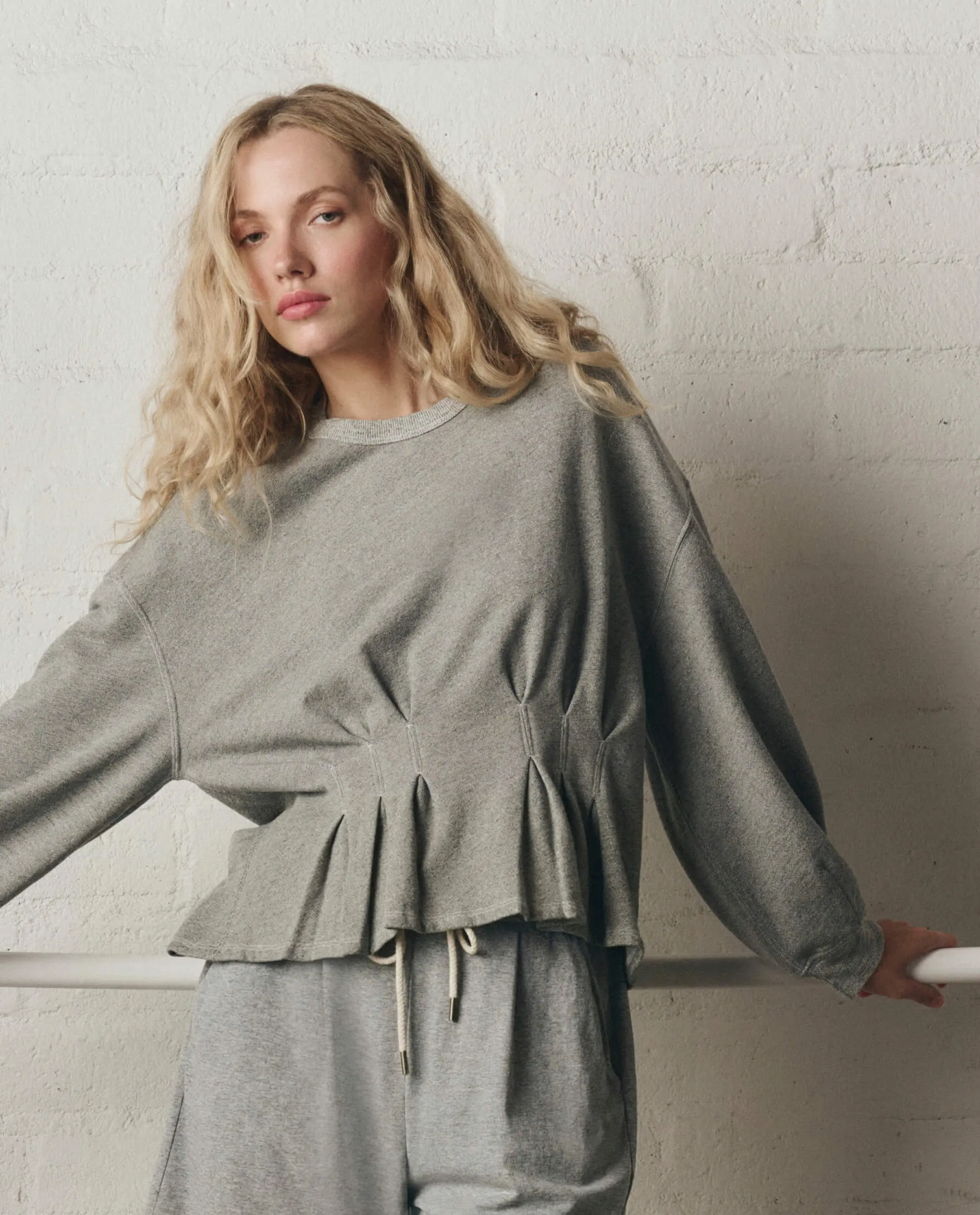 The Slouchy Corset Sweatshirt. -- Varsity Grey sold by THE GREAT. product image thumbnail 2