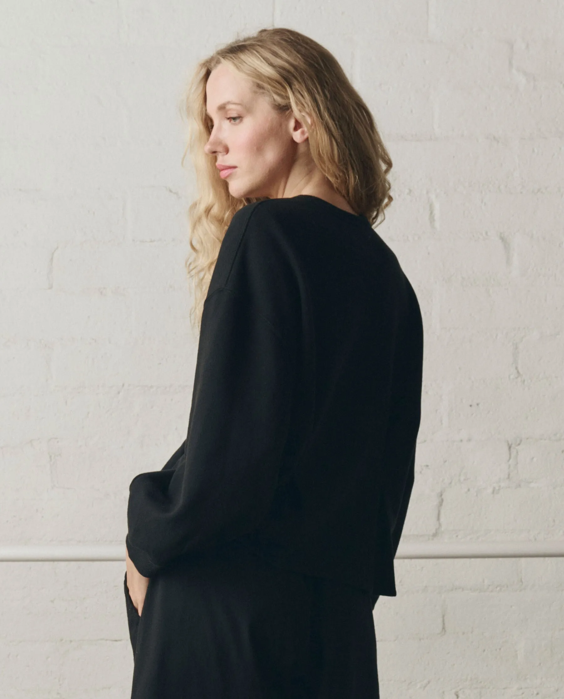 The Slouchy Corset Sweatshirt. -- True Black sold by THE GREAT. product image thumbnail 4