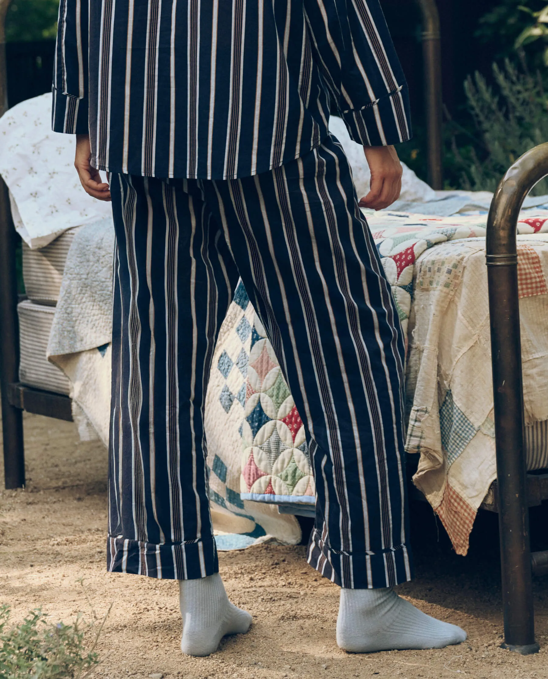 The Easy Sleep Pant. -- Coastline Stripe sold by THE GREAT. product image thumbnail 3