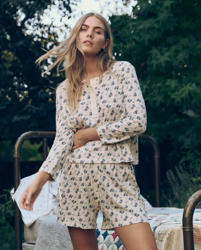 The Crop Sleep Henley. -- Indigo Rose made by THE GREAT.
