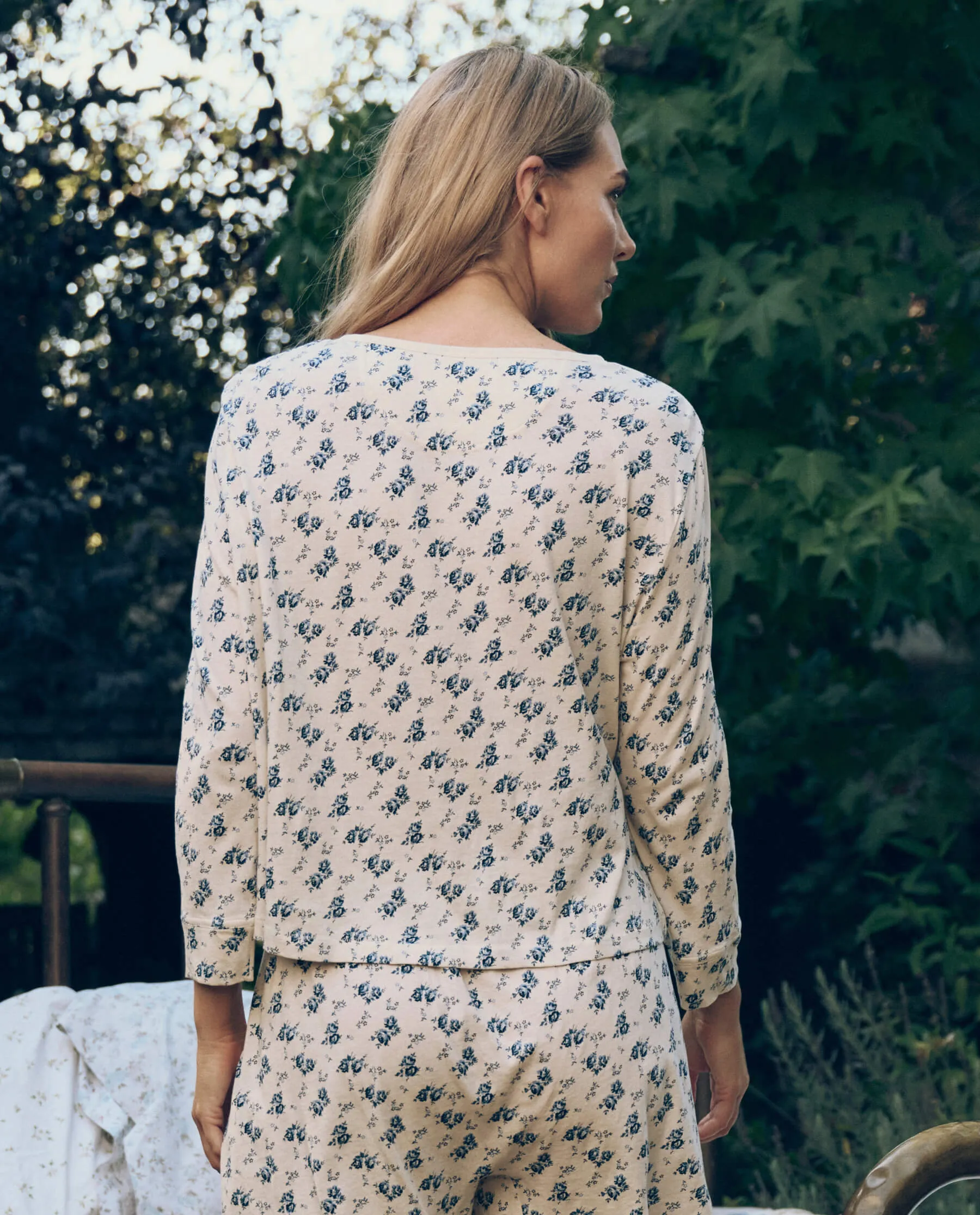 The Crop Sleep Henley. -- Indigo Rose sold by THE GREAT. product image thumbnail 5