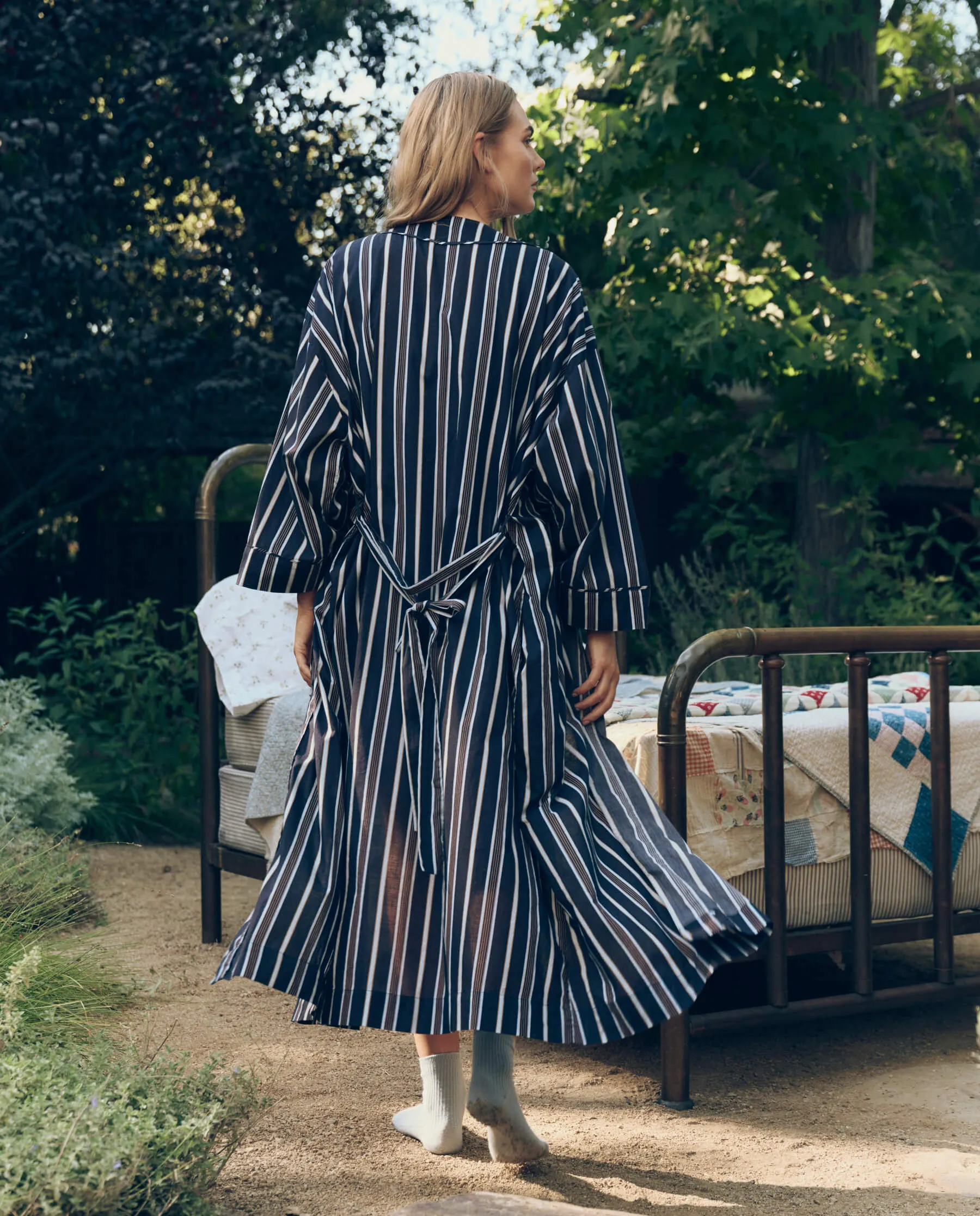 The Robe. -- Coastline Stripe sold by THE GREAT. product image thumbnail 4