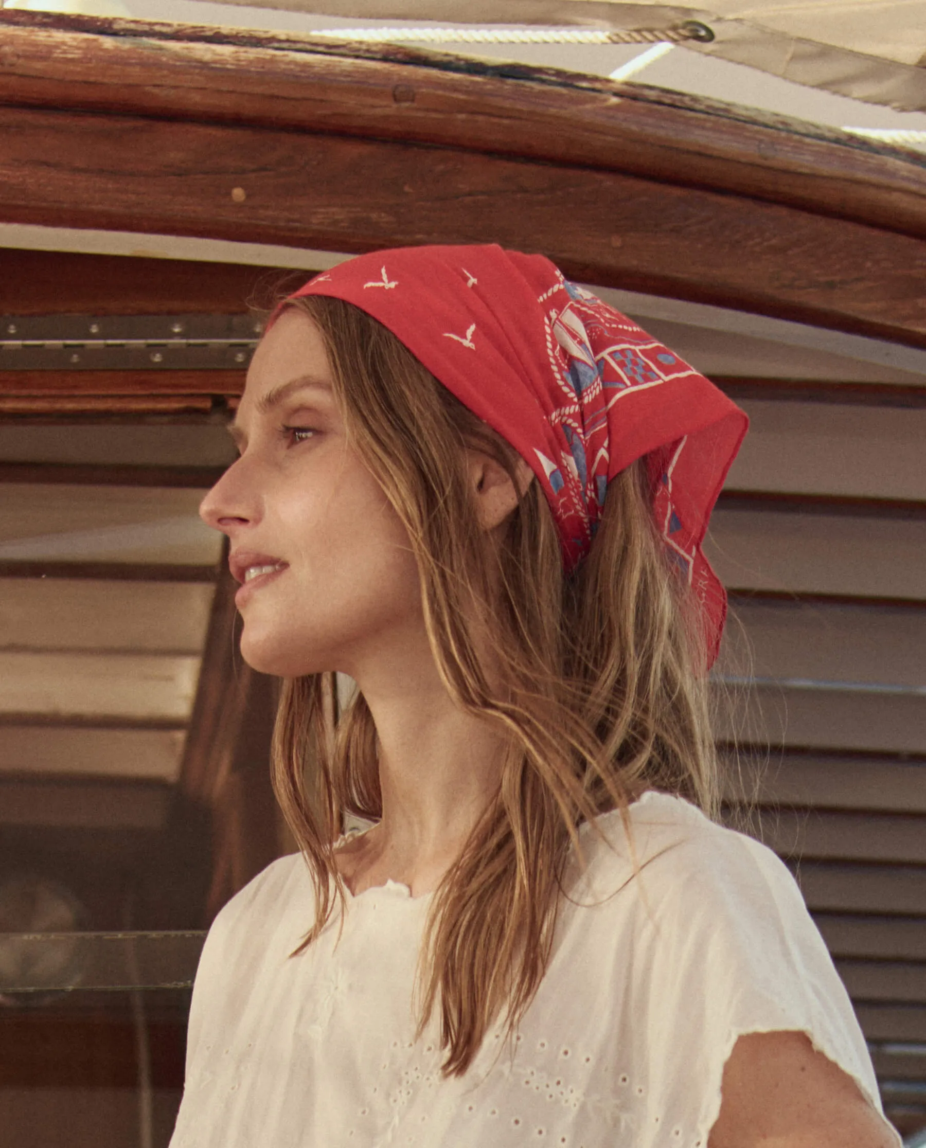 The Sailboat Bandana. -- Red sold by THE GREAT. product image thumbnail 2