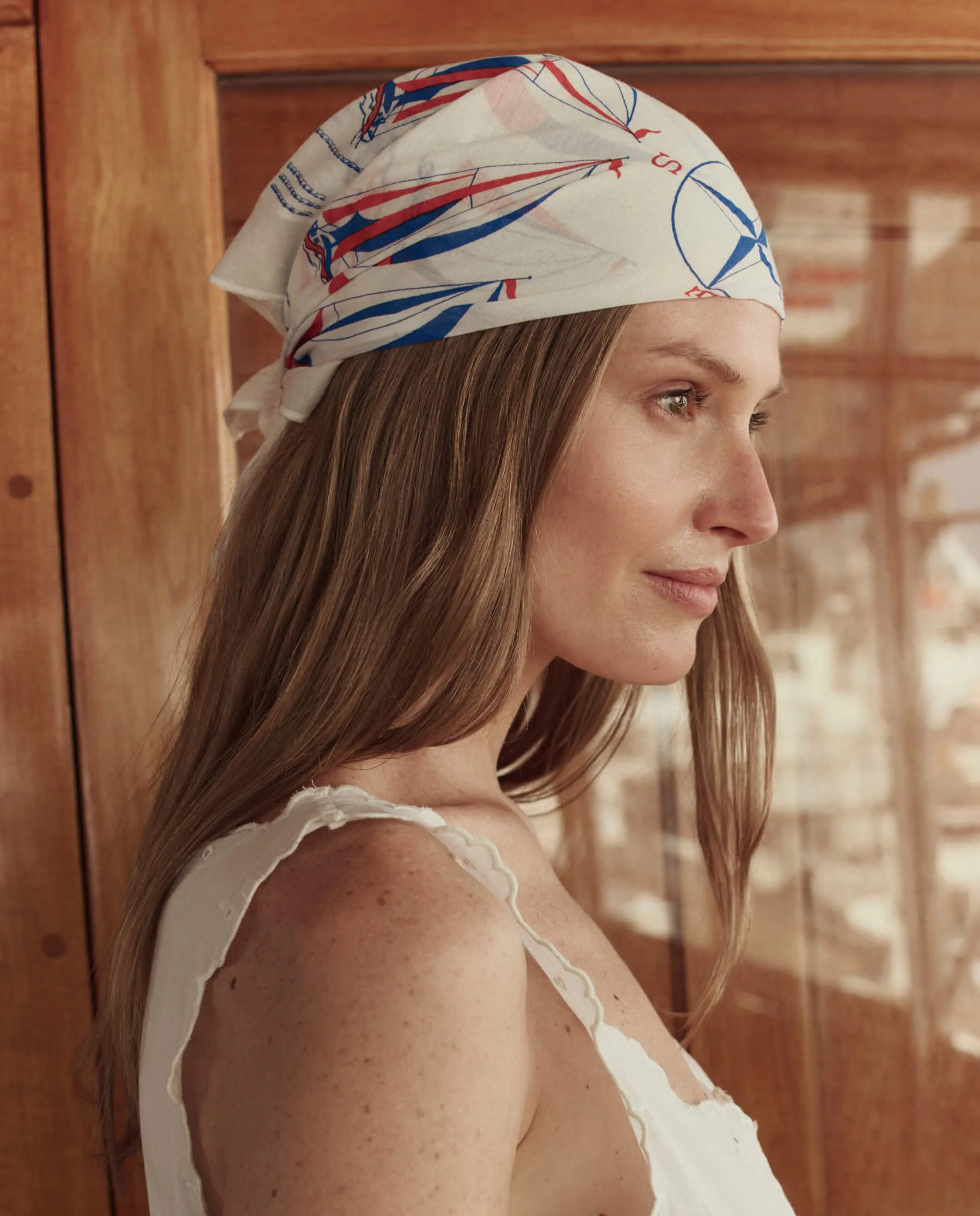 The Sailboat Bandana. -- White sold by THE GREAT. product image thumbnail 2