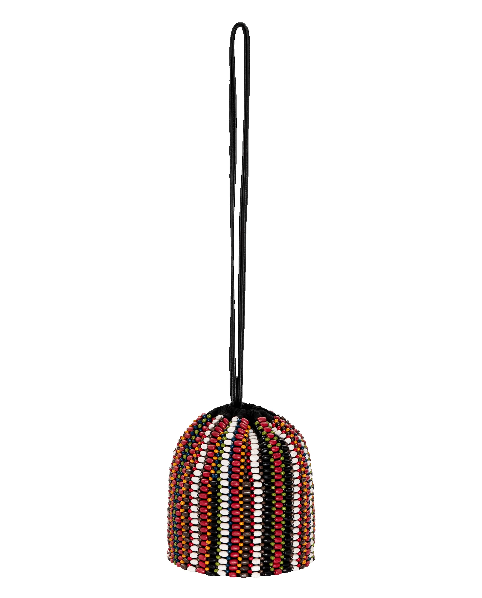 The Beaded Cinched Bucket Bag. -- Cabana Stripe sold by THE GREAT. product image thumbnail 5