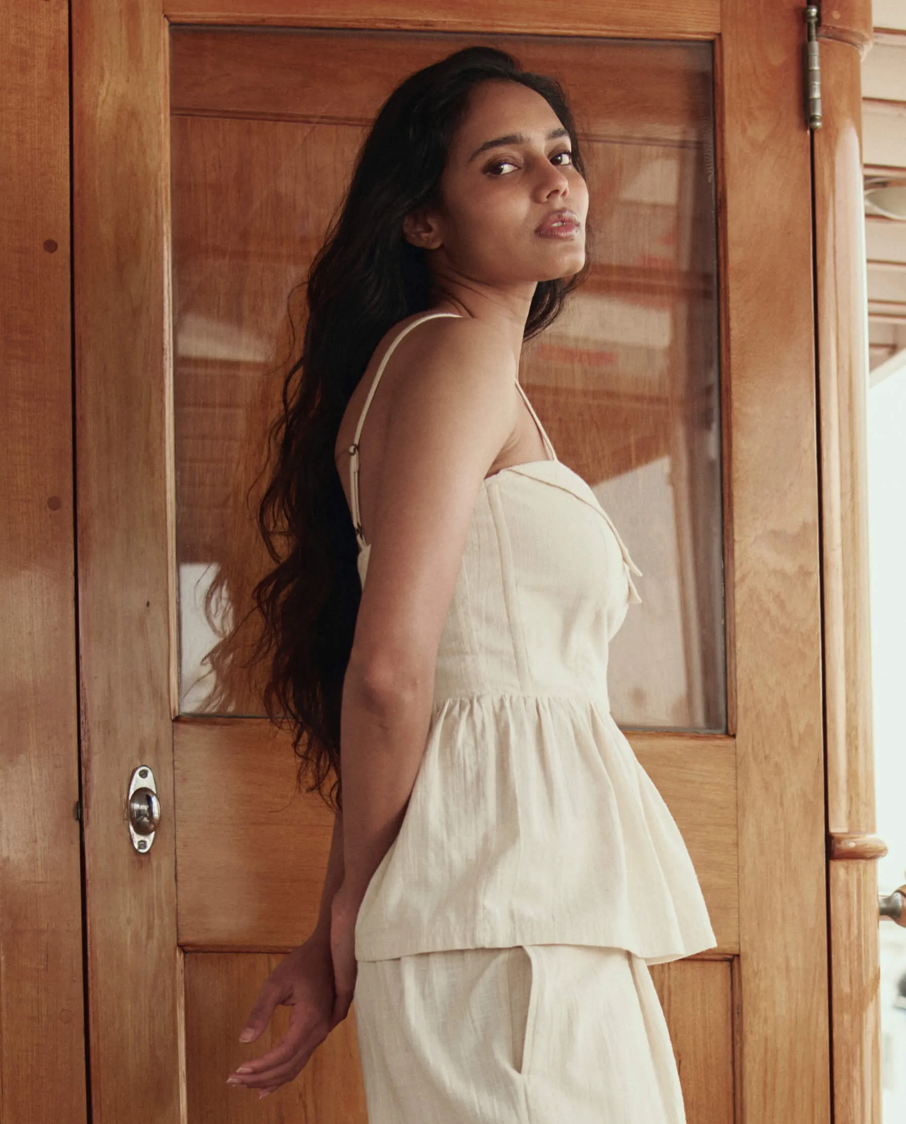 The Textured Verse Top. -- Natural sold by THE GREAT. product image thumbnail 2